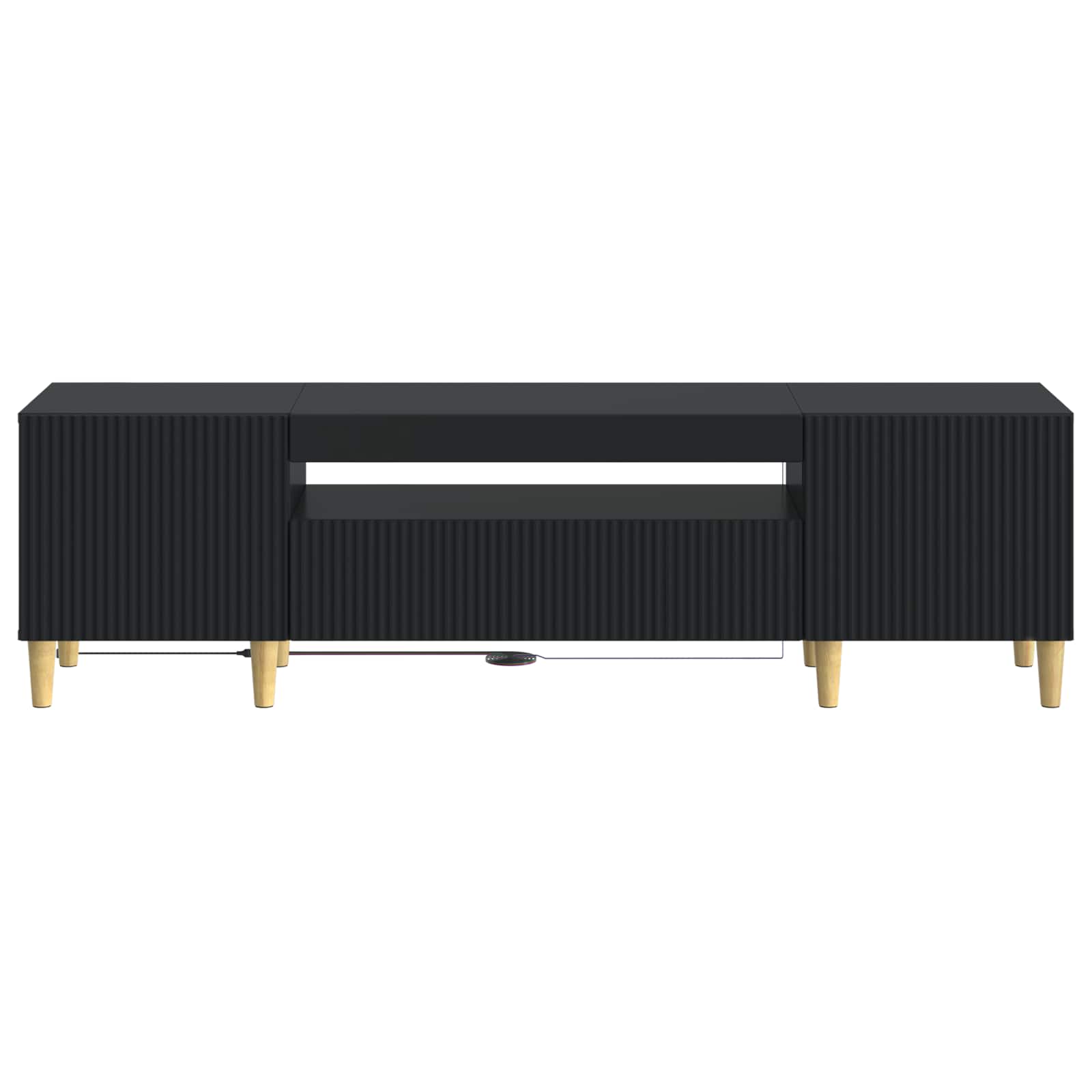 vidaXL LED tv-meubel Wit Bewerkt hout