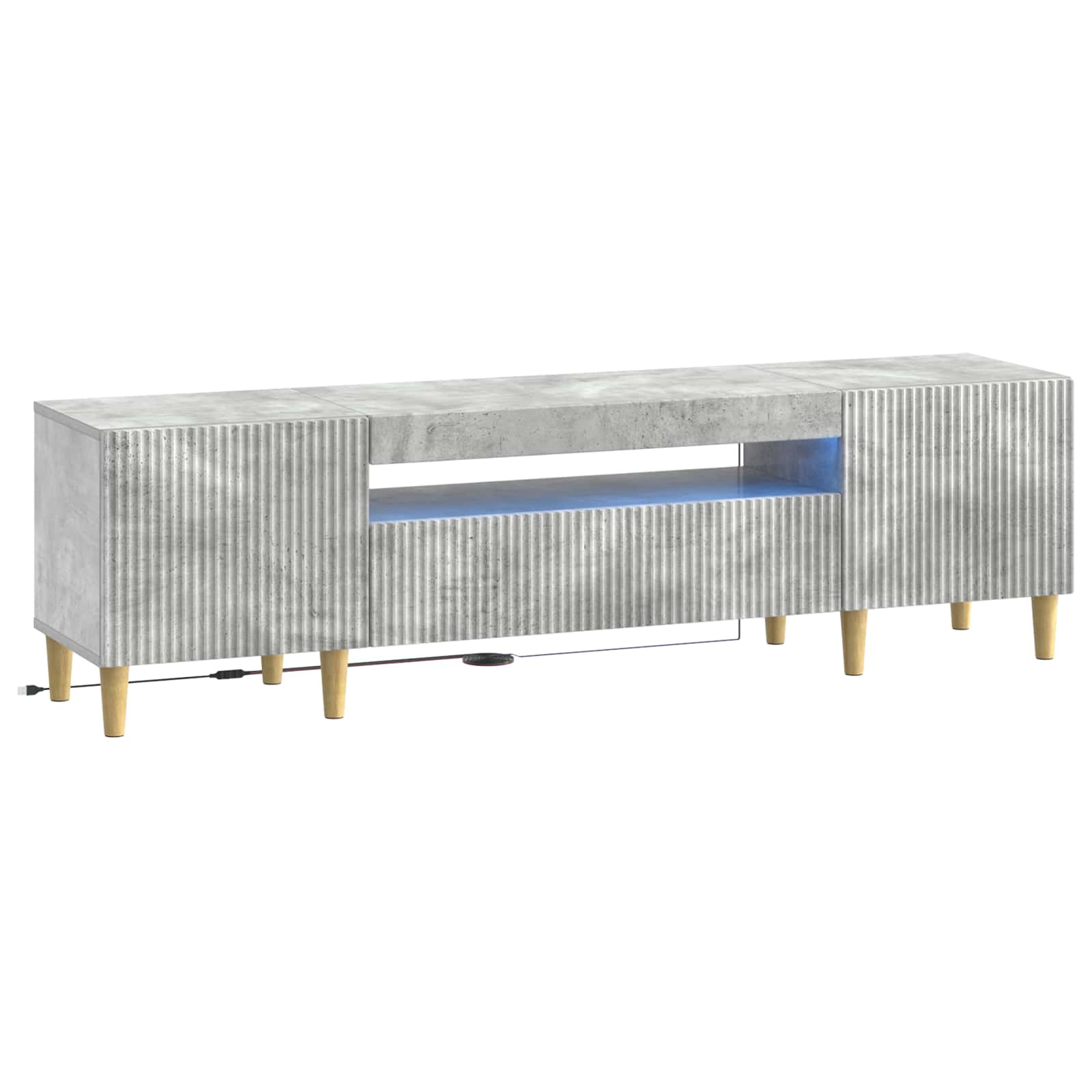vidaXL LED tv-meubel Wit Bewerkt hout