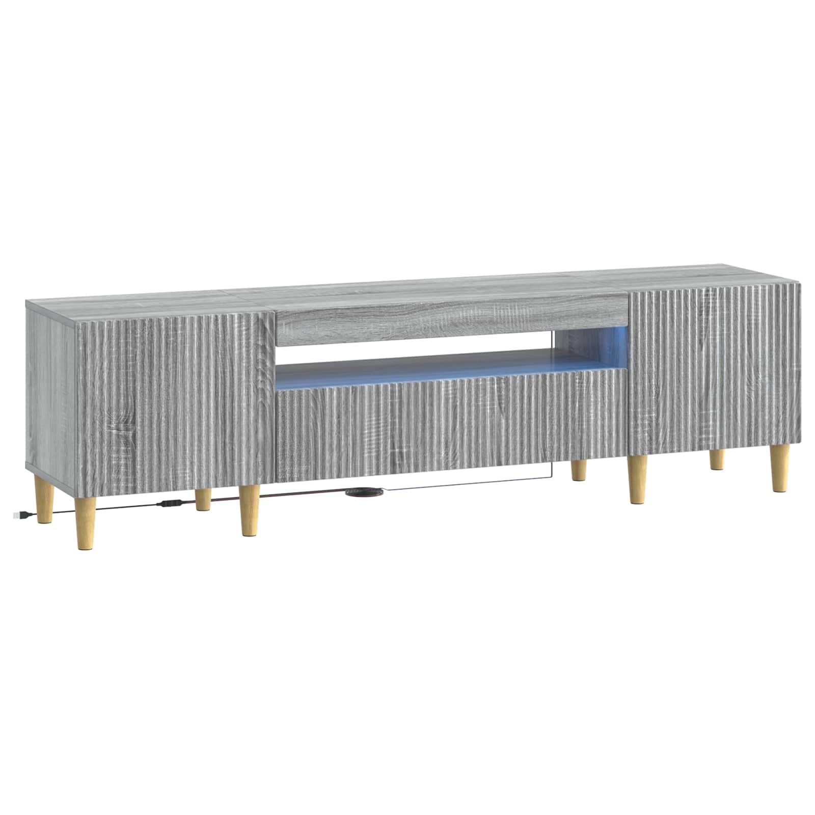 vidaXL LED tv-meubel Wit Bewerkt hout