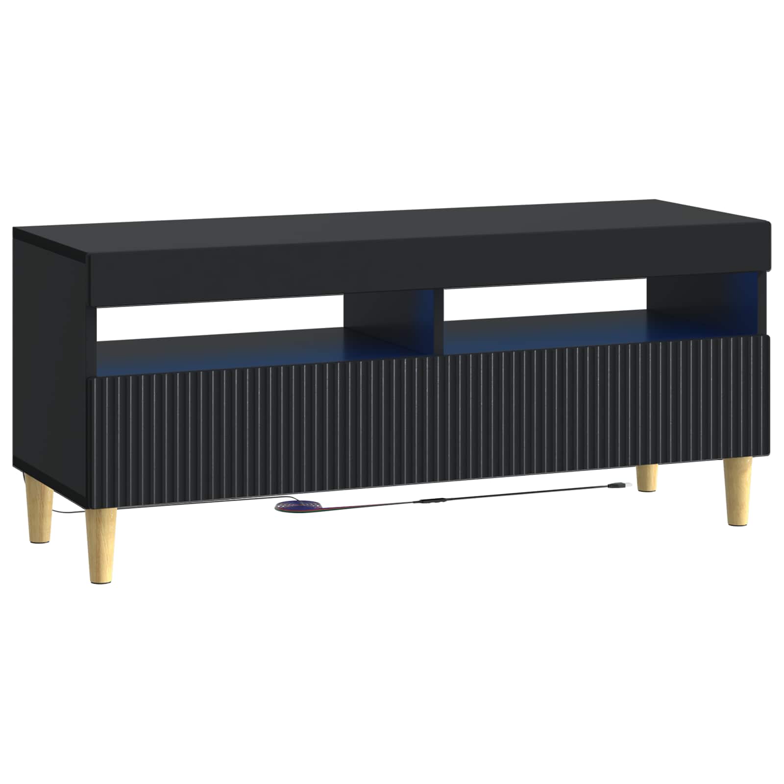 vidaXL LED tv-meubel Wit Bewerkt hout