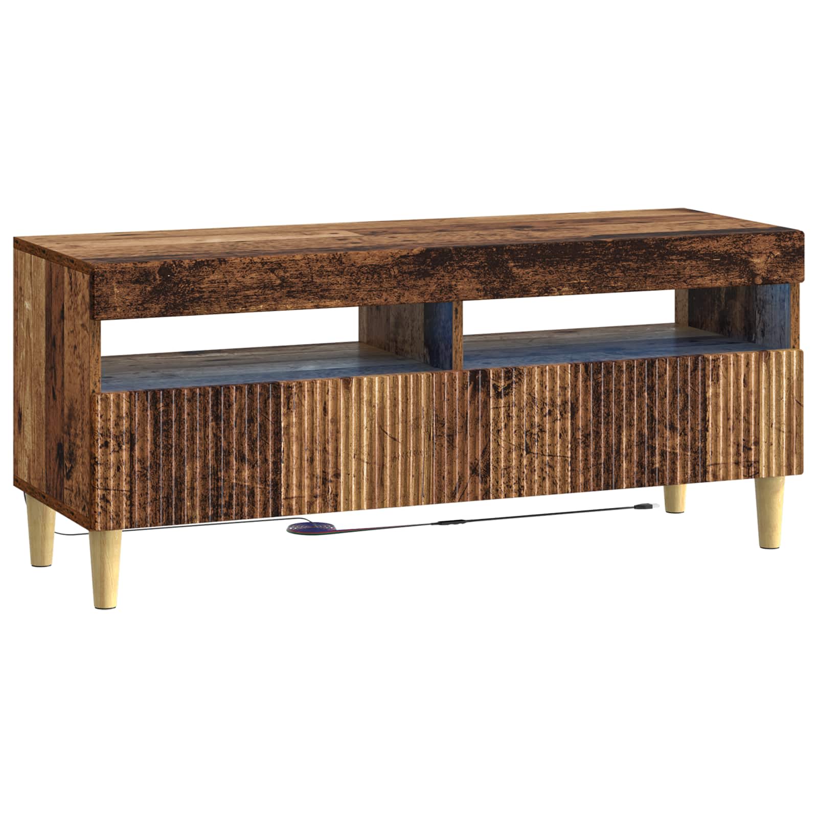 vidaXL LED tv-meubel Wit Bewerkt hout