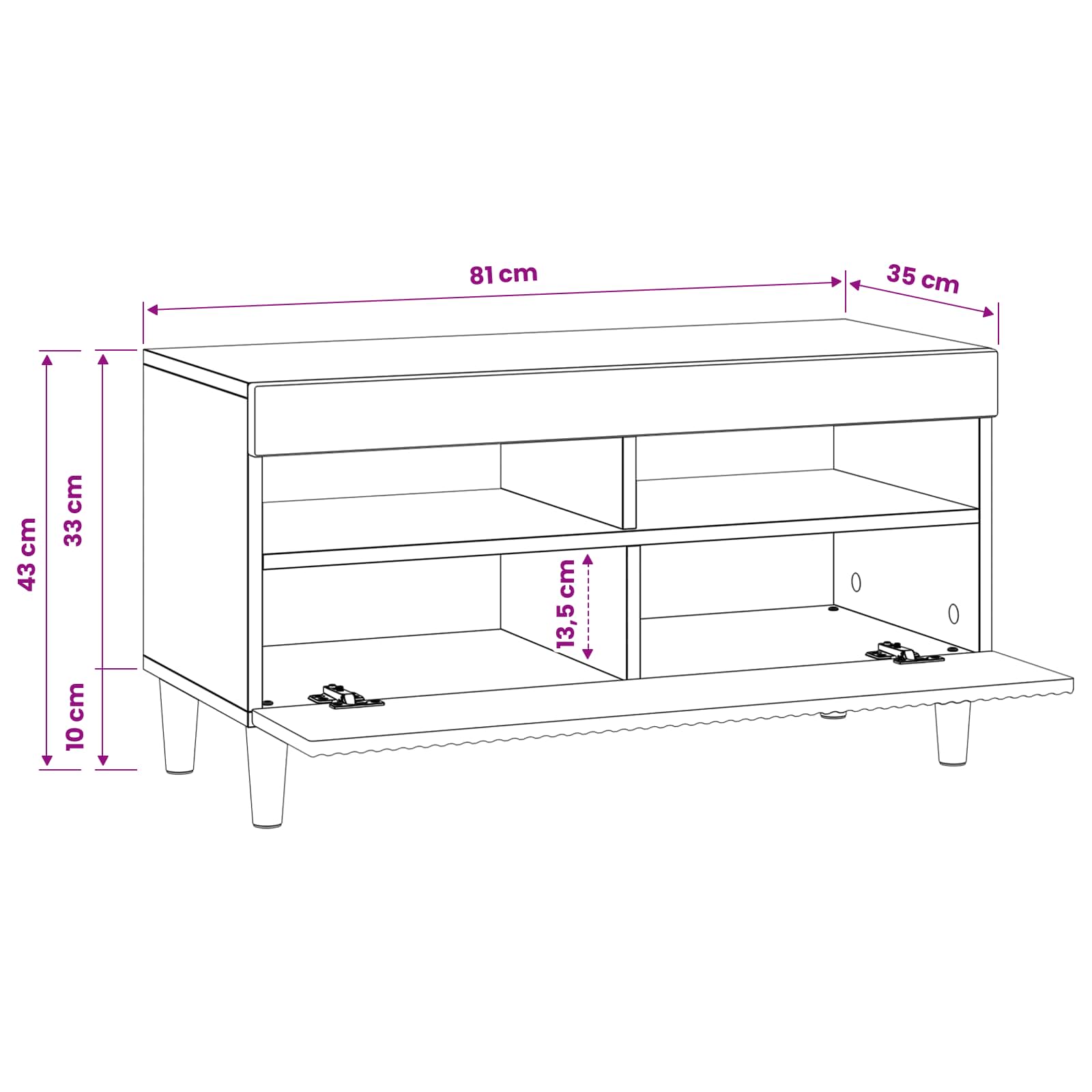 vidaXL LED tv-meubel Wit Bewerkt hout