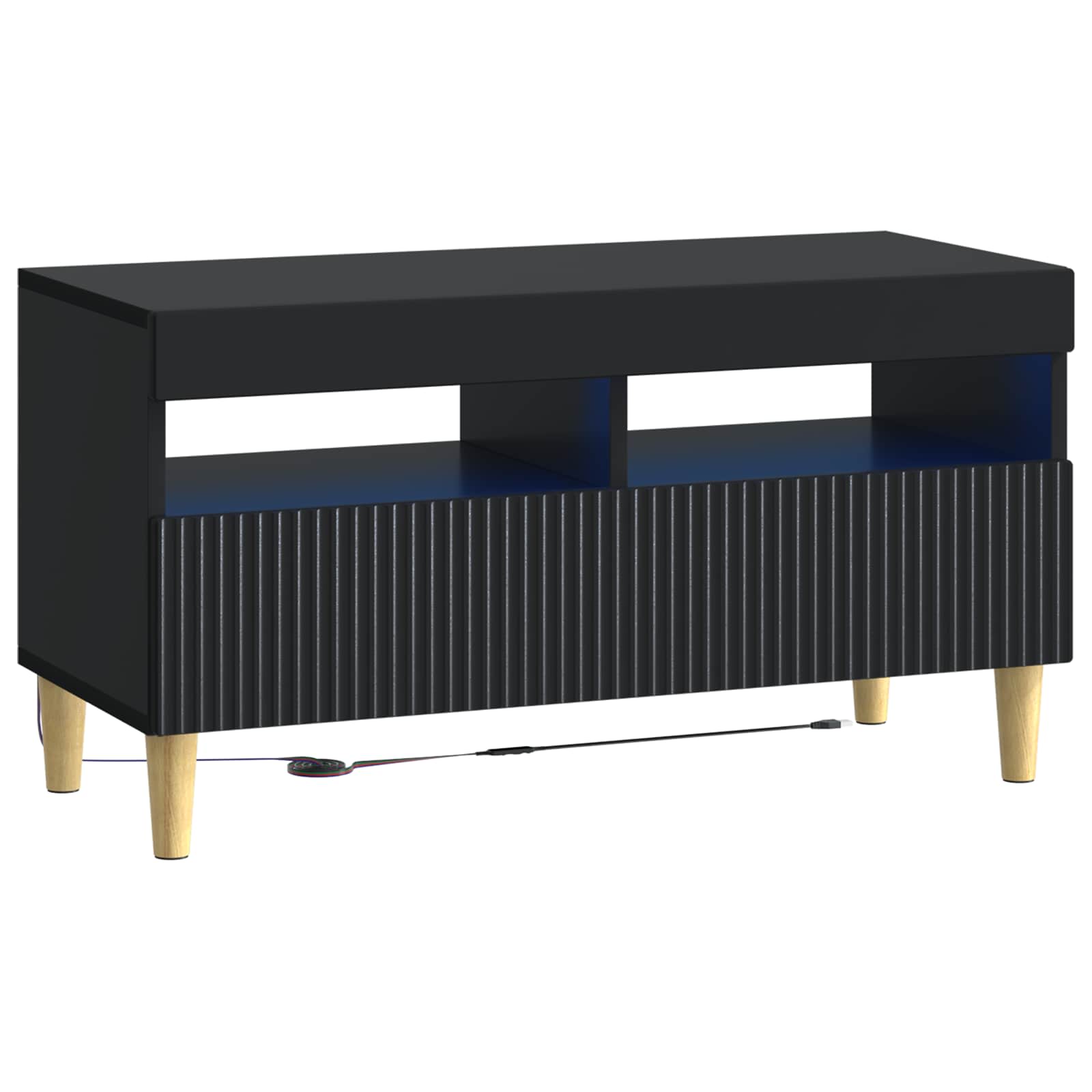 vidaXL LED tv-meubel Wit Bewerkt hout