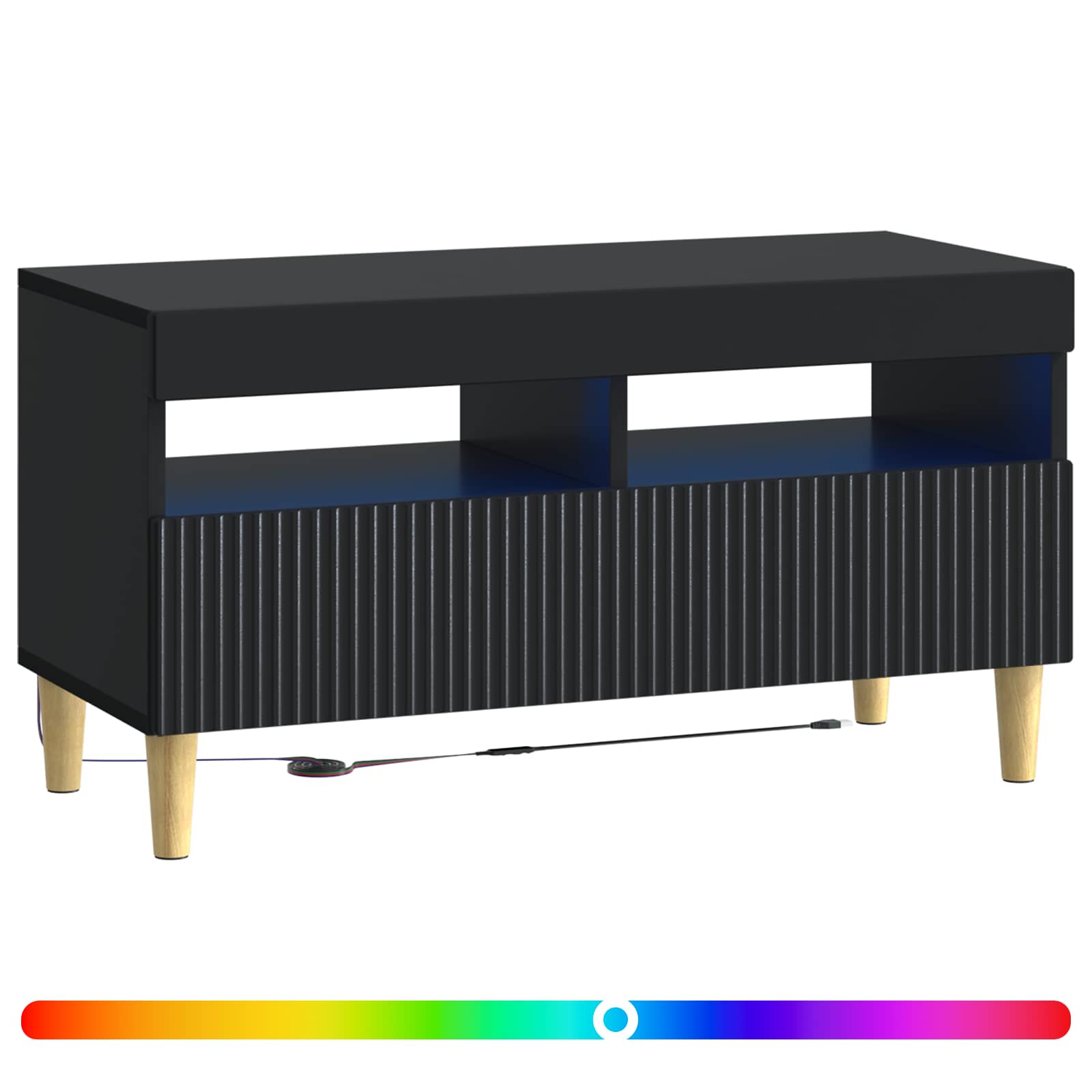 vidaXL LED tv-meubel Wit Bewerkt hout