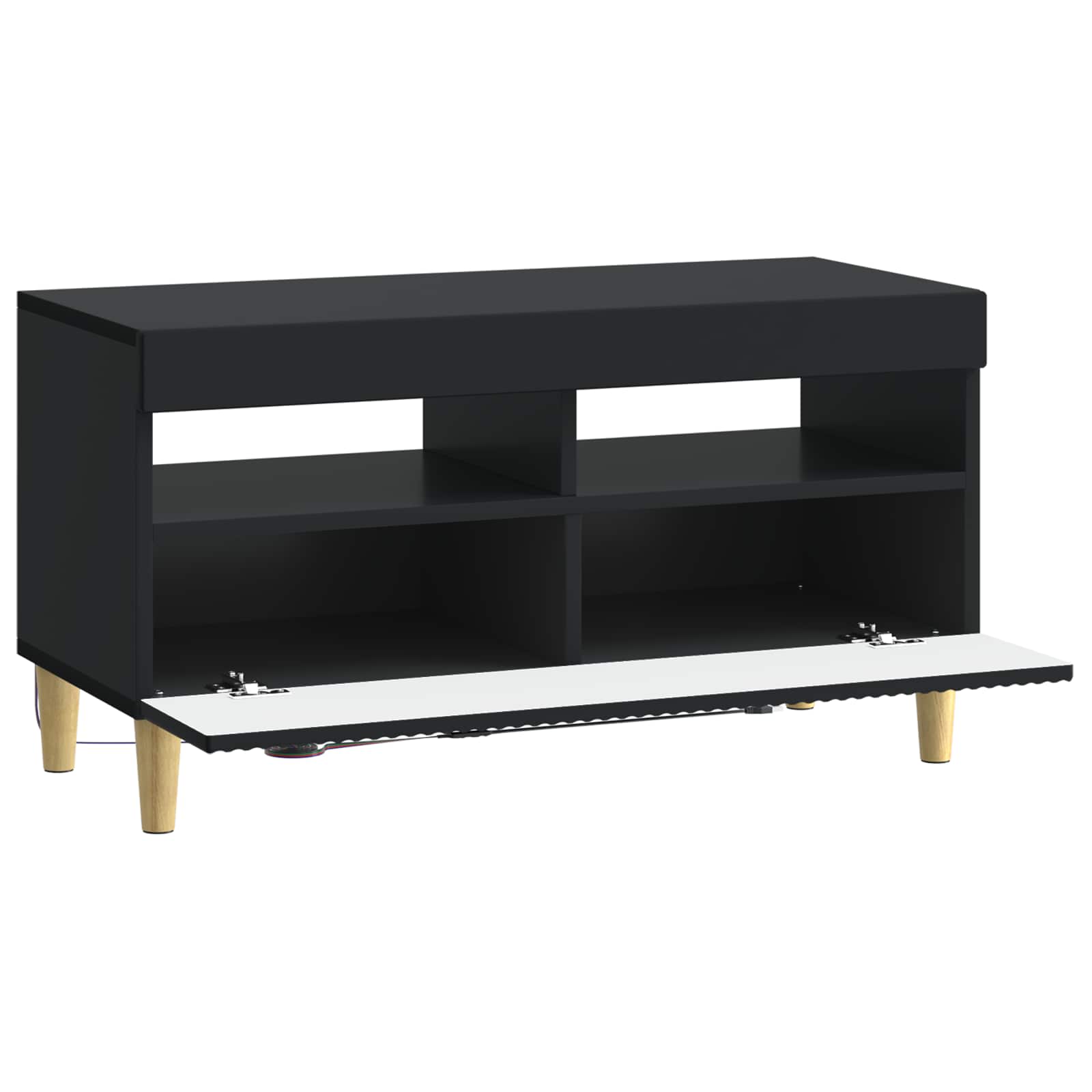 vidaXL LED tv-meubel Wit Bewerkt hout