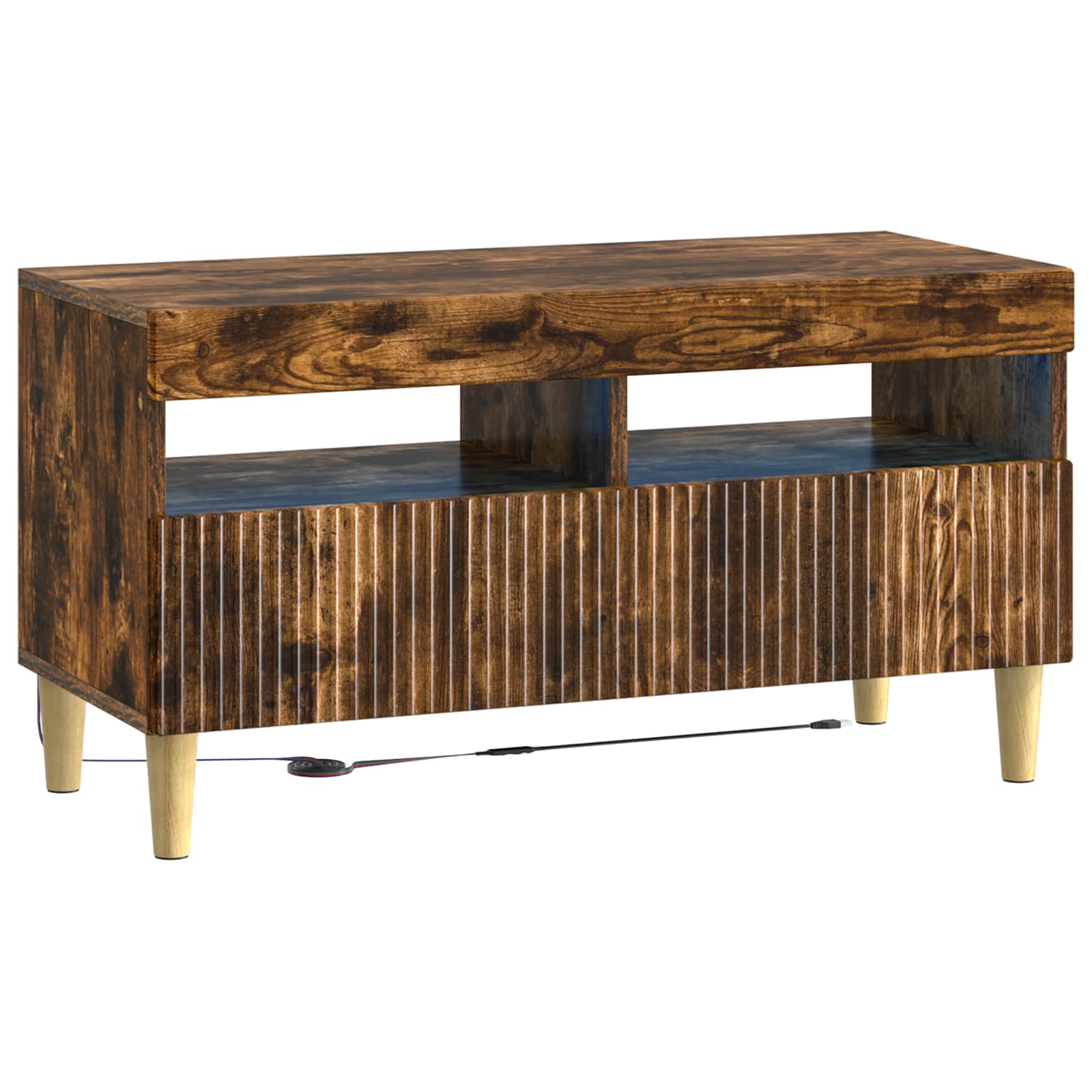vidaXL LED tv-meubel Wit Bewerkt hout