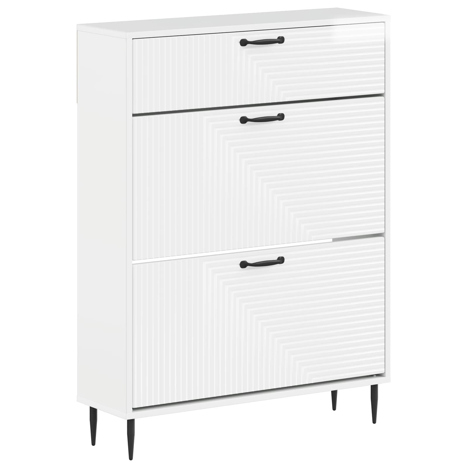 vidaXL Schoenenkast HAARLEM 78 x 24 x 103 cm Bewerkt hout Wit