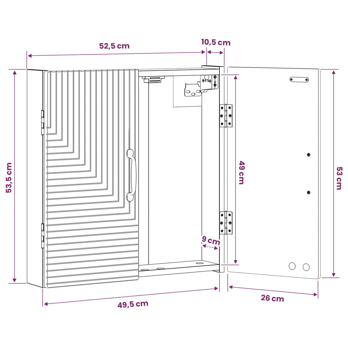 vidaXL Dartbord Kabinet HAARLEM Wit 52,5 x 10,5 x 53,5 cm Bewerkt hout