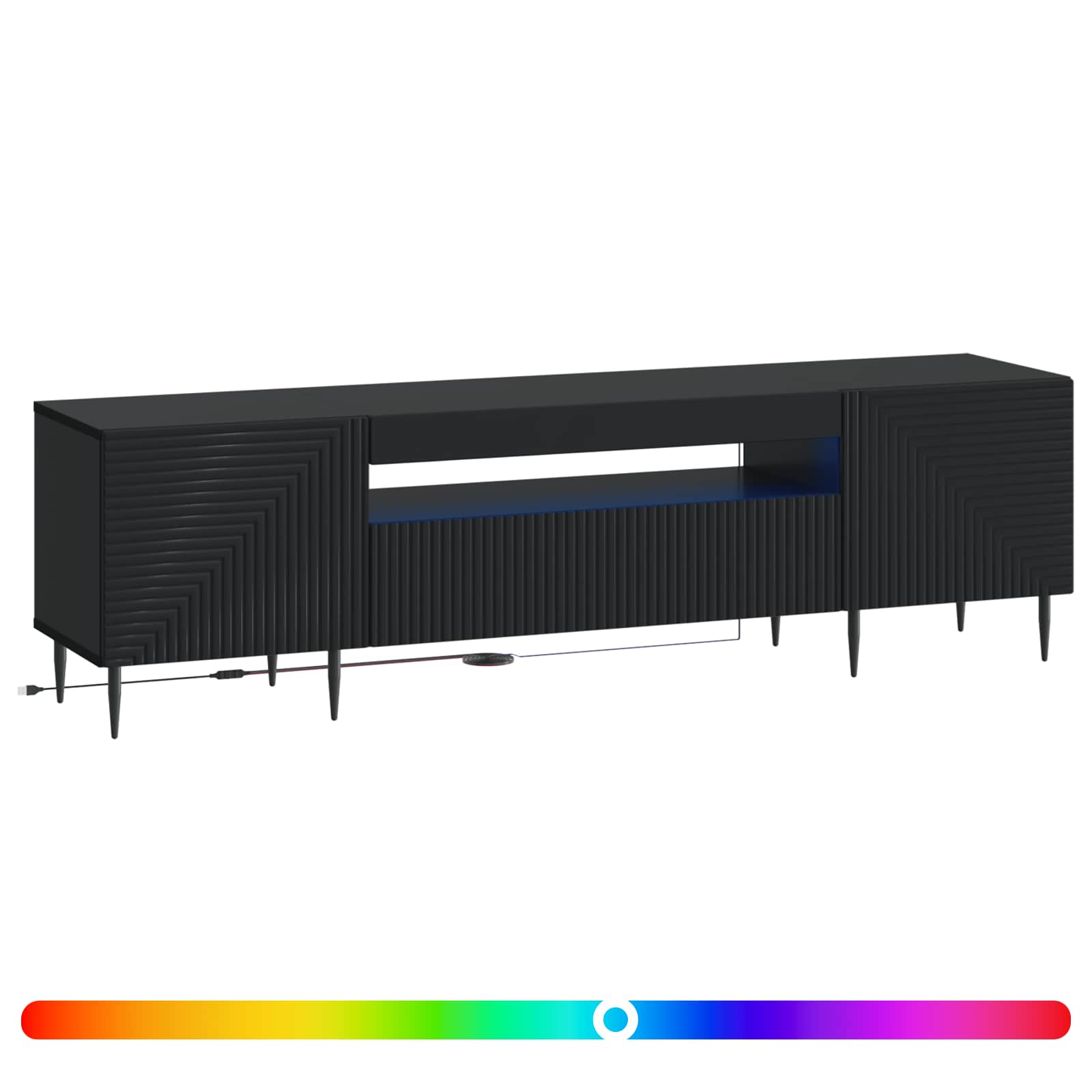 vidaXL LED tv-meubel Wit Bewerkt hout
