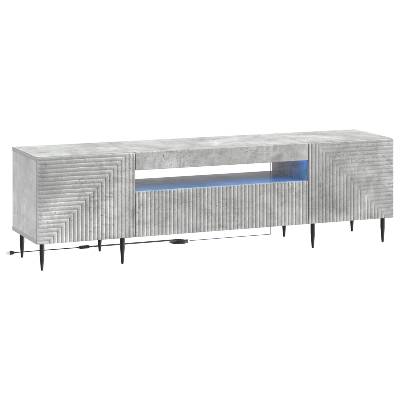 vidaXL LED tv-meubel Wit Bewerkt hout