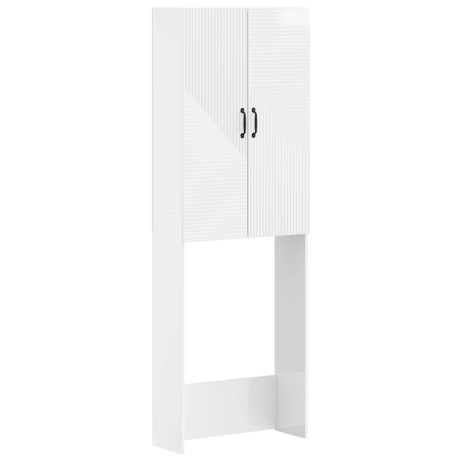 vidaXL Toiletkast HAARLEM Wit 66 x 25,5 x 190 cm Bewerkt hout