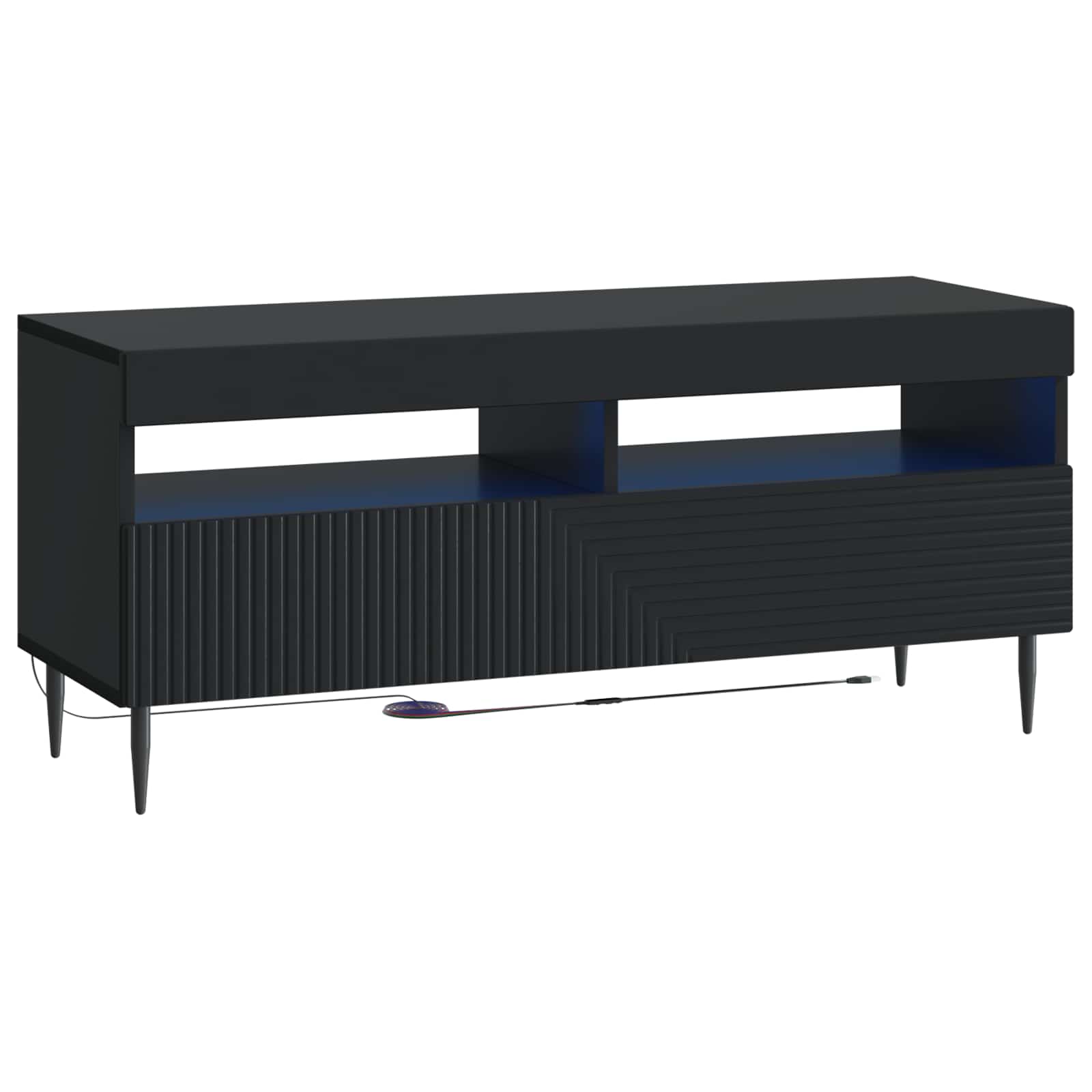 vidaXL LED tv-meubel Wit Bewerkt hout
