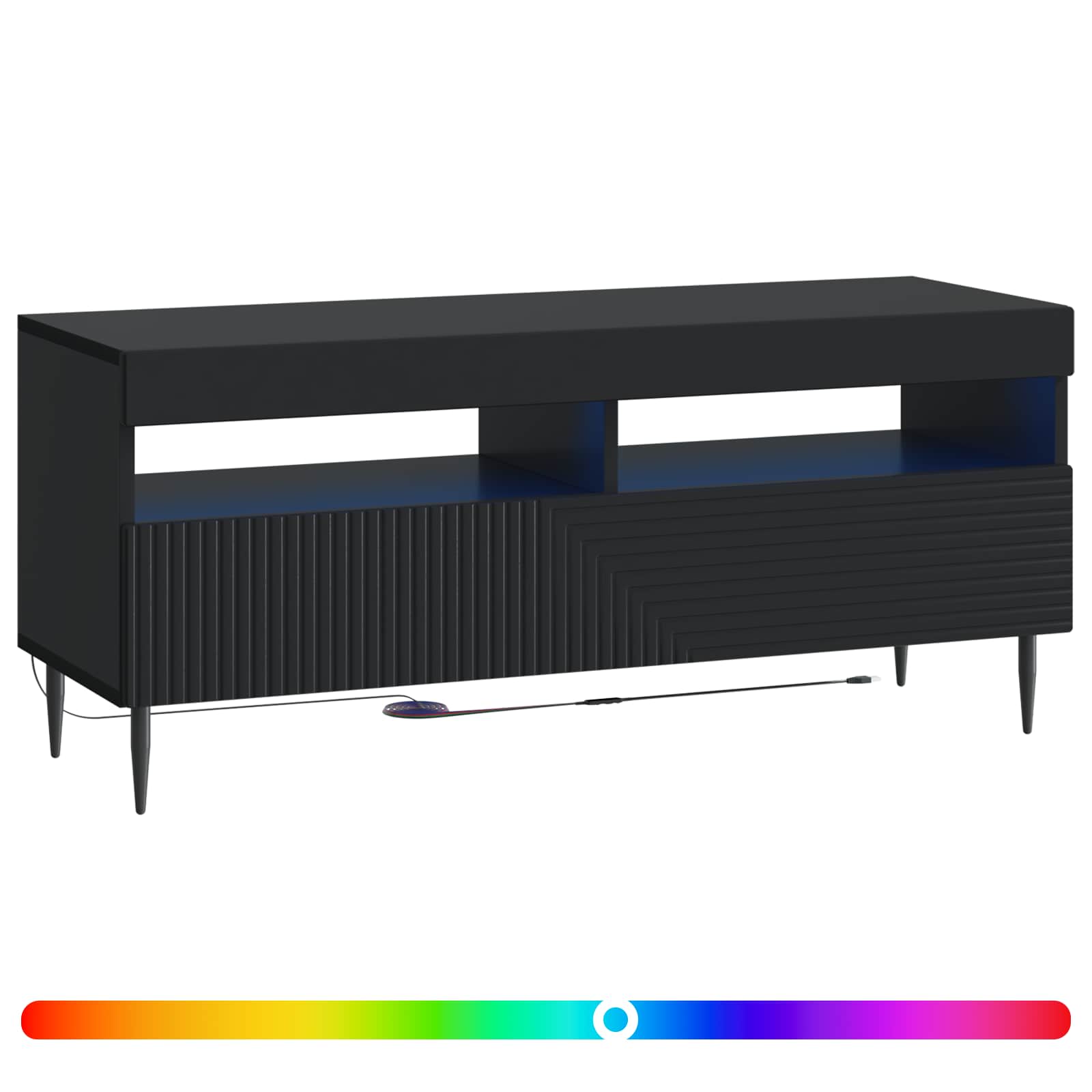 vidaXL LED tv-meubel Wit Bewerkt hout