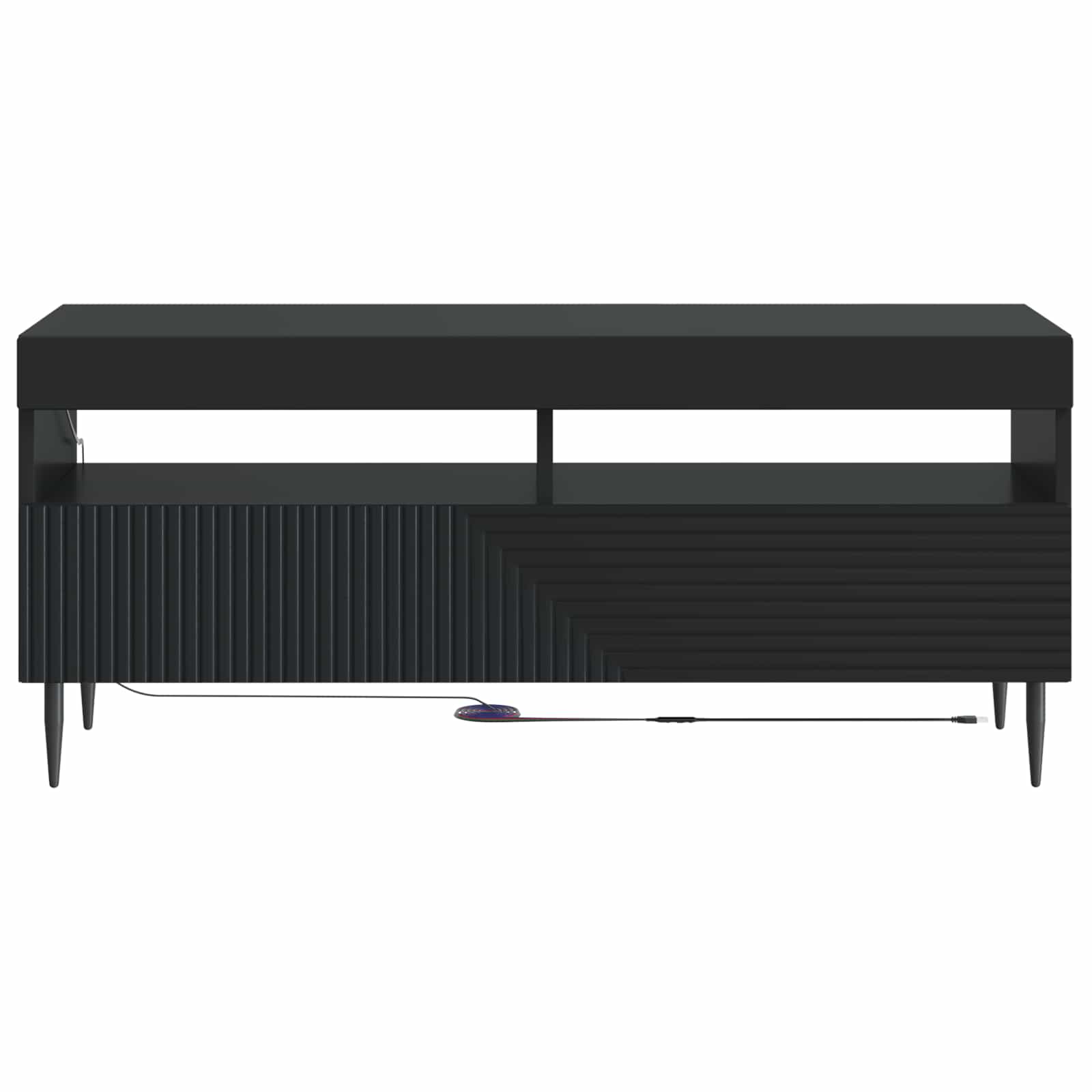 vidaXL LED tv-meubel Wit Bewerkt hout