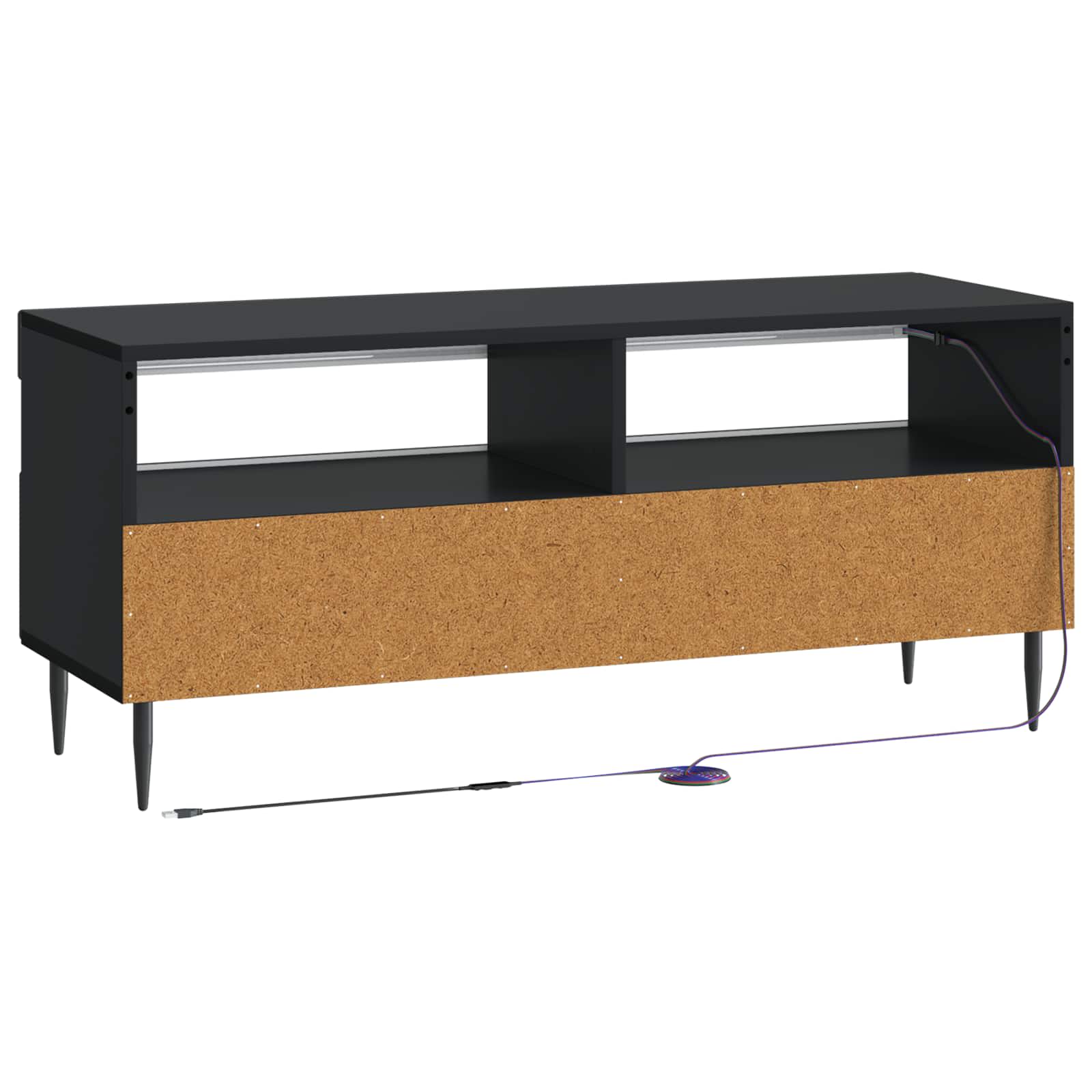 vidaXL LED tv-meubel Wit Bewerkt hout
