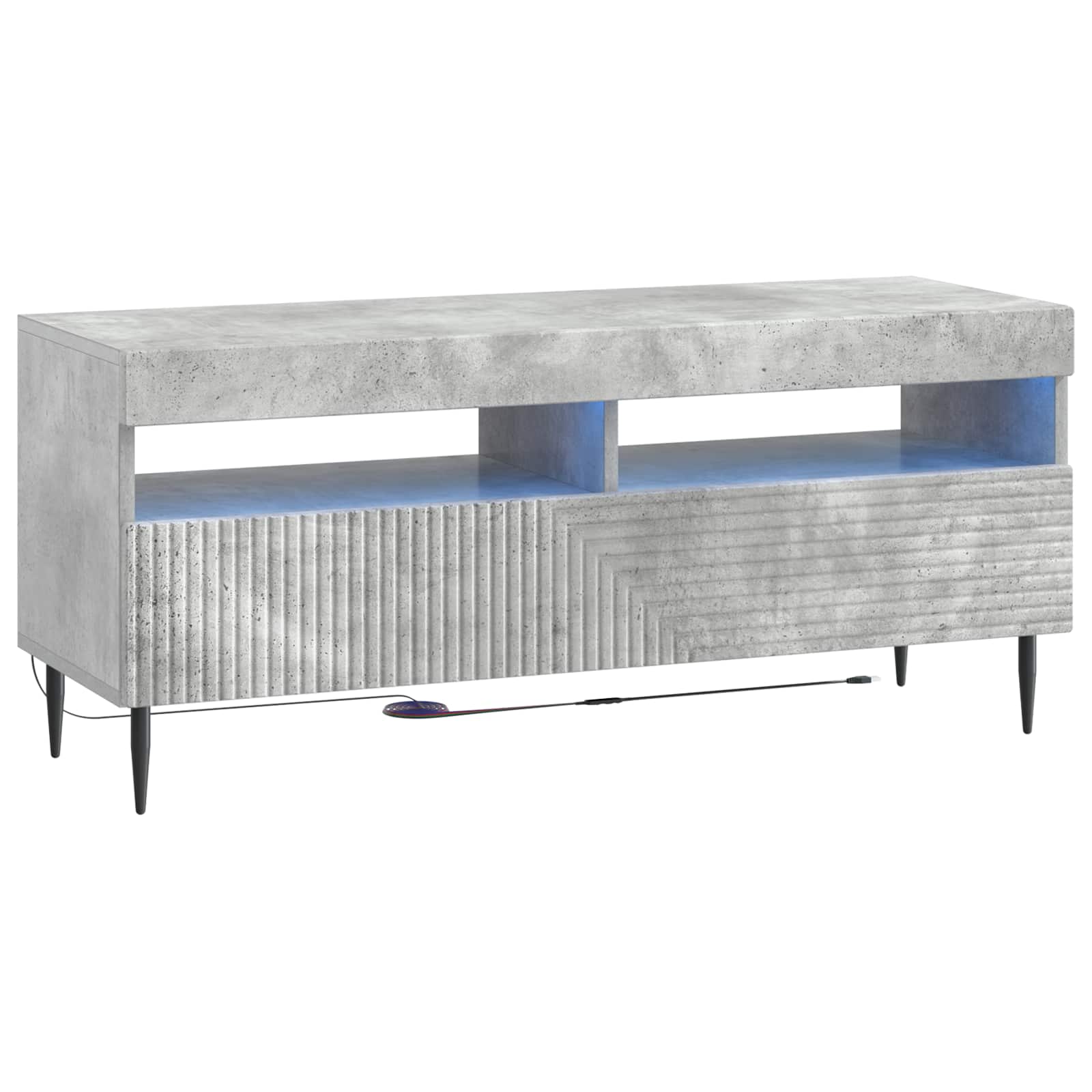 vidaXL LED tv-meubel Wit Bewerkt hout