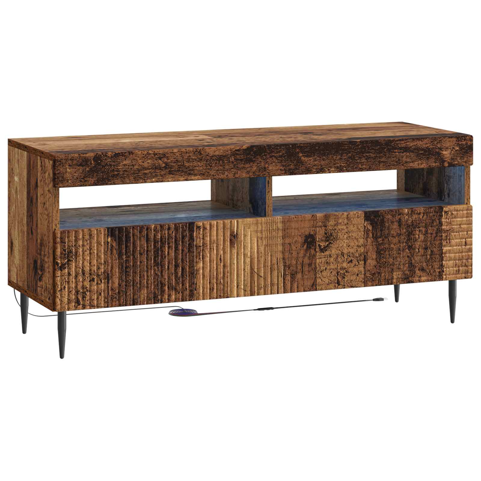 vidaXL LED tv-meubel Wit Bewerkt hout