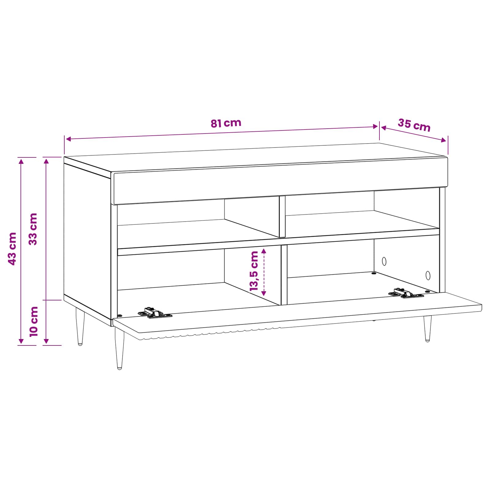 vidaXL LED tv-meubel Wit Bewerkt hout
