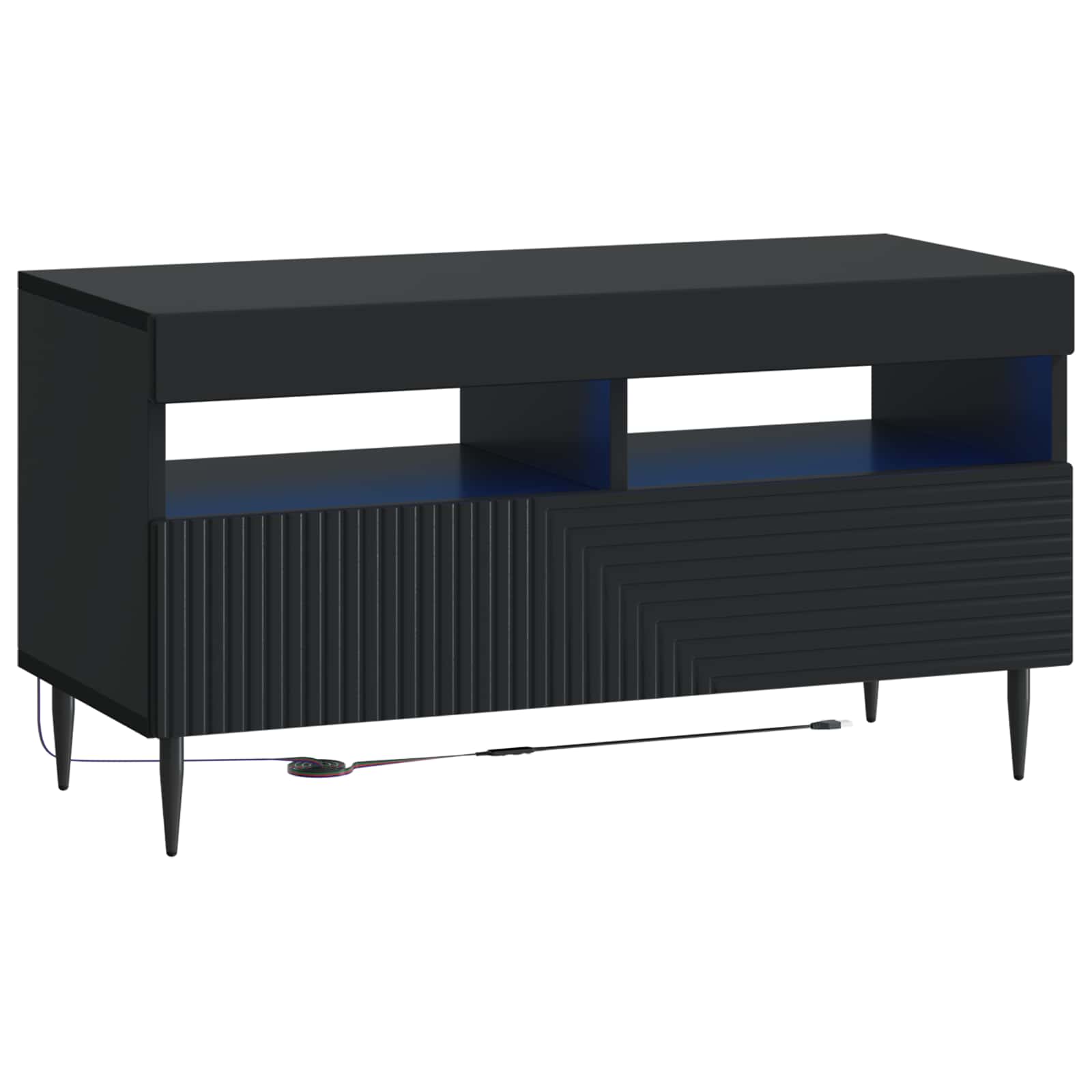 vidaXL LED tv-meubel Wit Bewerkt hout