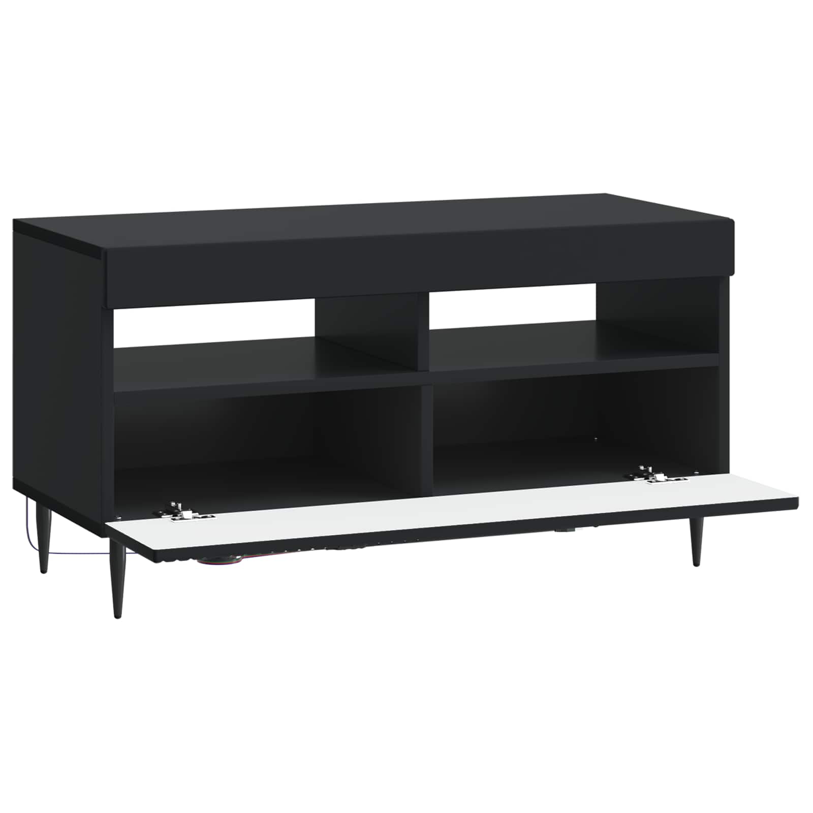 vidaXL LED tv-meubel Wit Bewerkt hout