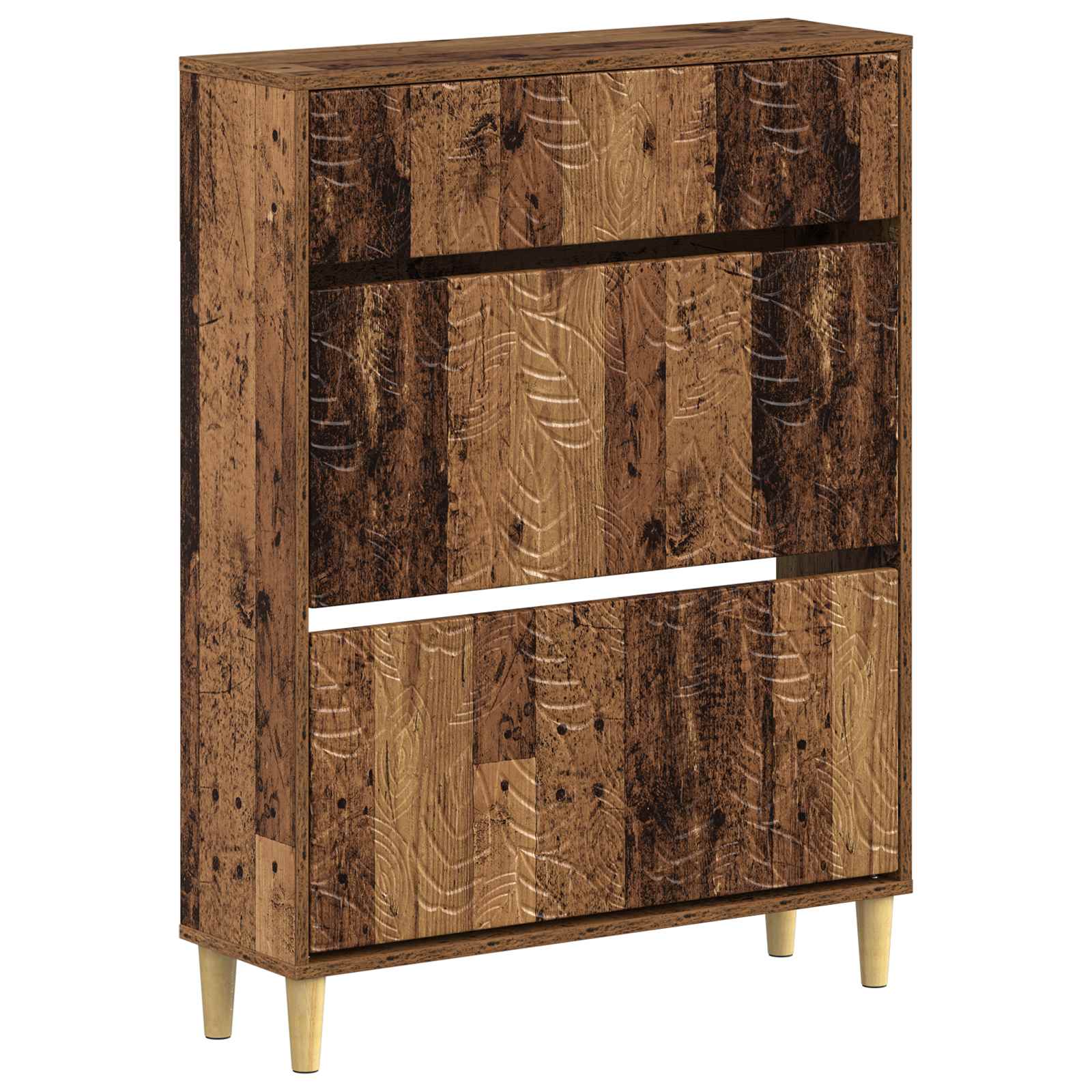 vidaXL Schoenenkast DELFT 78 x 24 x 103 cm Bewerkt hout Wit
