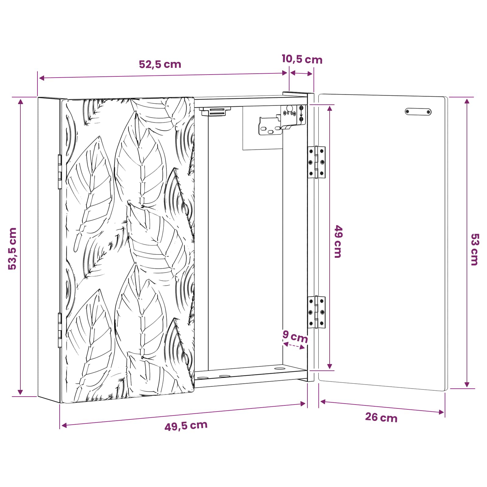 vidaXL Dartbord Kabinet DELFT Wit 52,5 x 10,5 x 53,5 cm Bewerkt hout