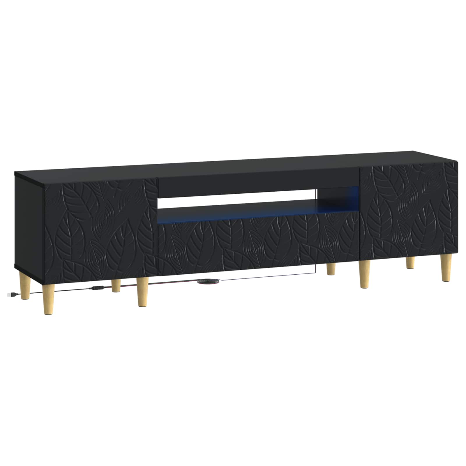 vidaXL LED tv-meubel Wit Bewerkt hout