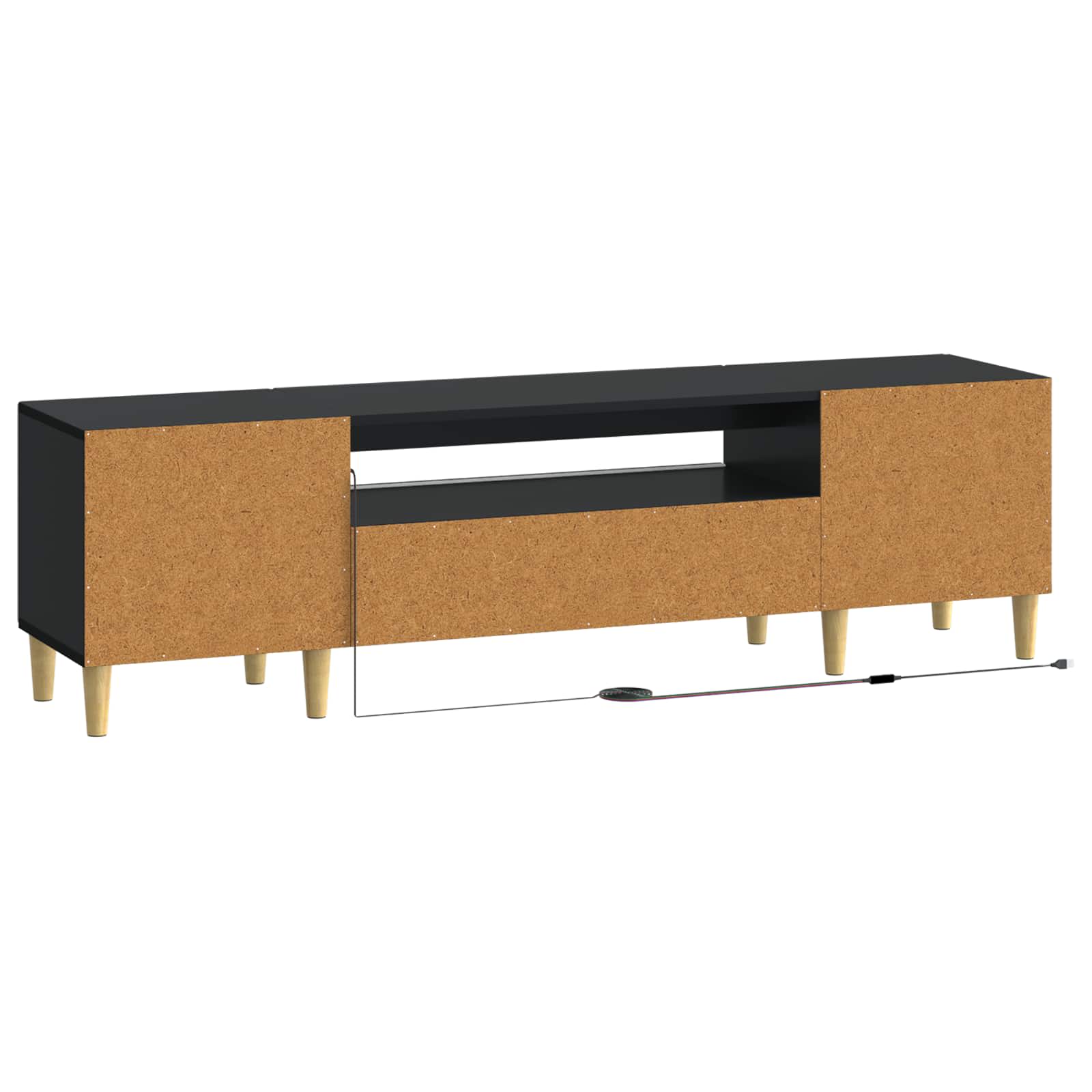 vidaXL LED tv-meubel Wit Bewerkt hout
