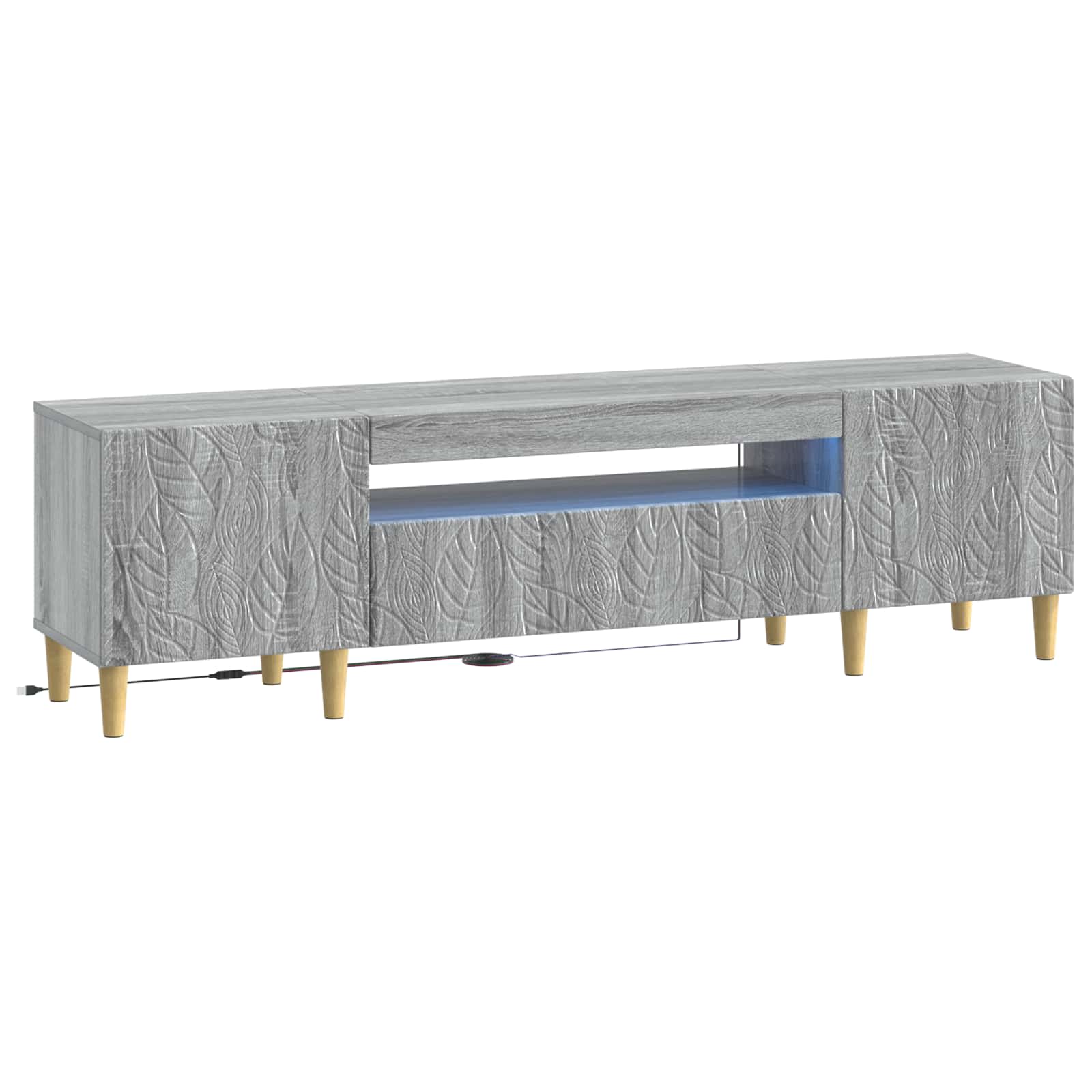 vidaXL LED tv-meubel Wit Bewerkt hout