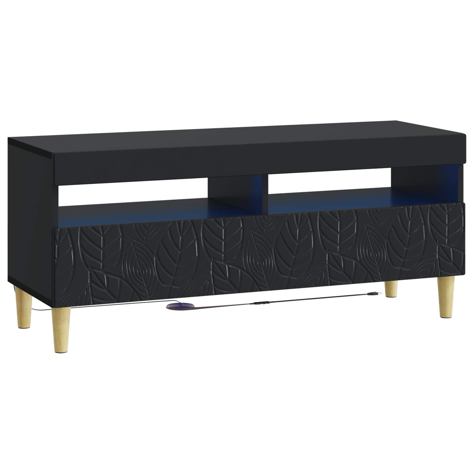 vidaXL LED tv-meubel Wit Bewerkt hout