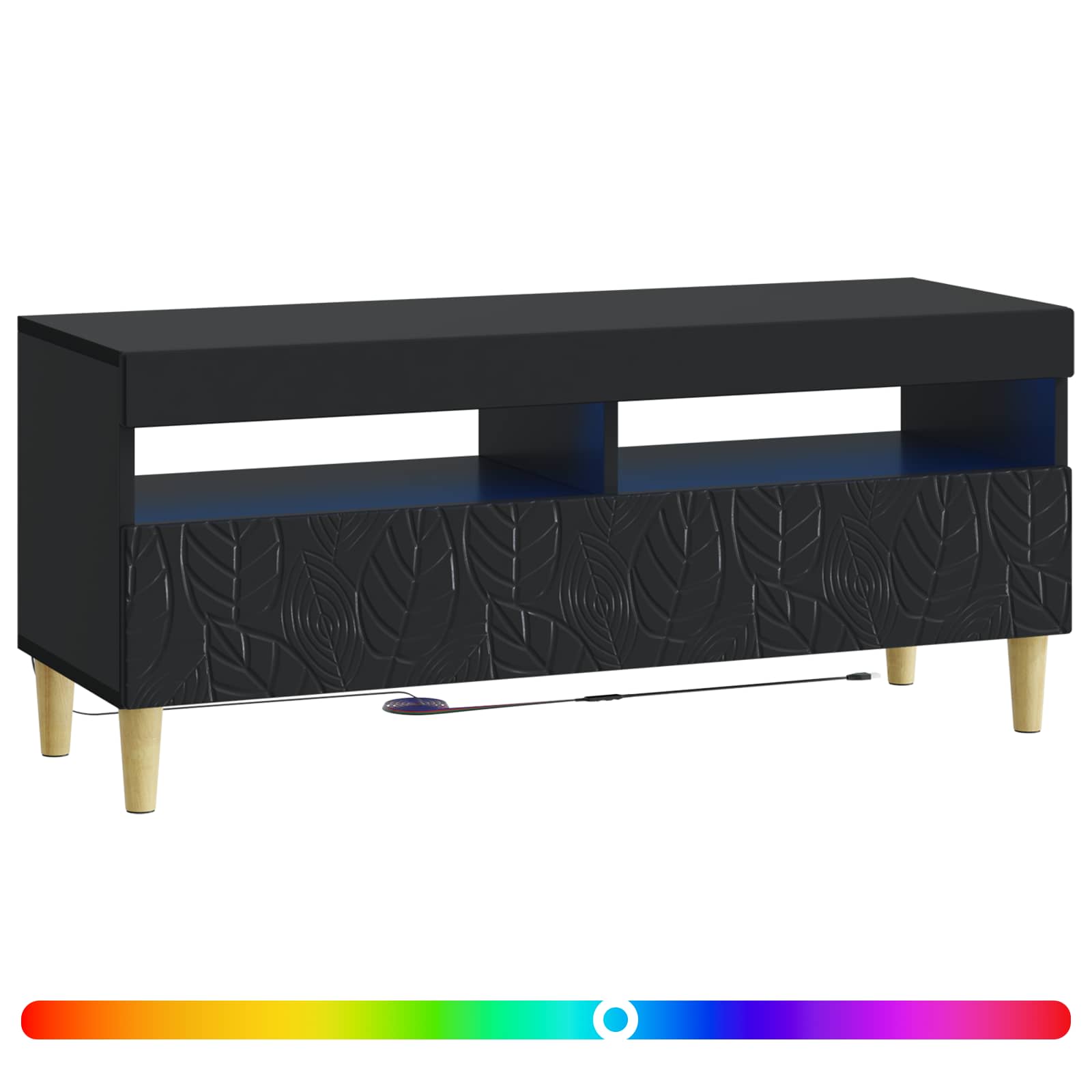 vidaXL LED tv-meubel Wit Bewerkt hout