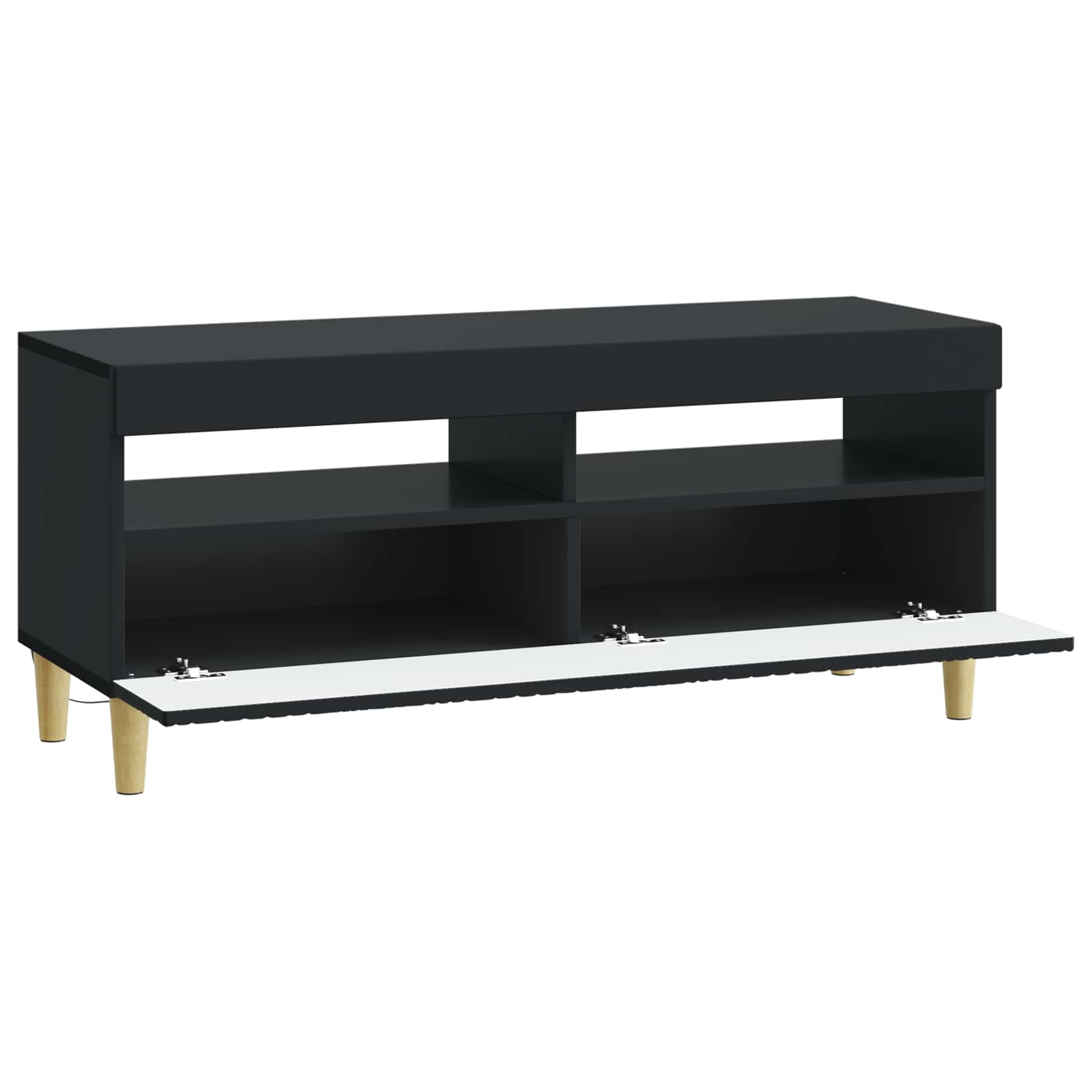 vidaXL LED tv-meubel Wit Bewerkt hout