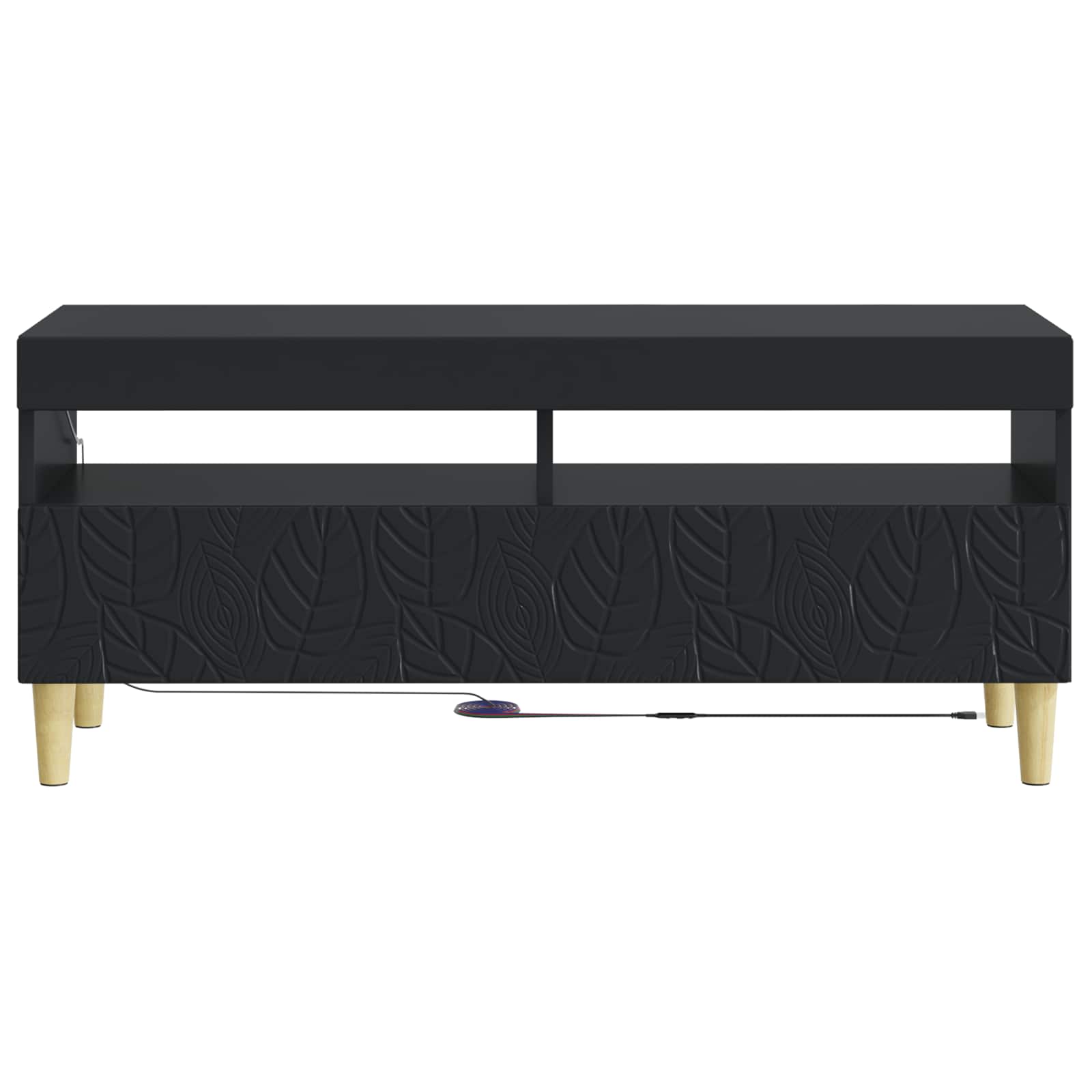 vidaXL LED tv-meubel Wit Bewerkt hout