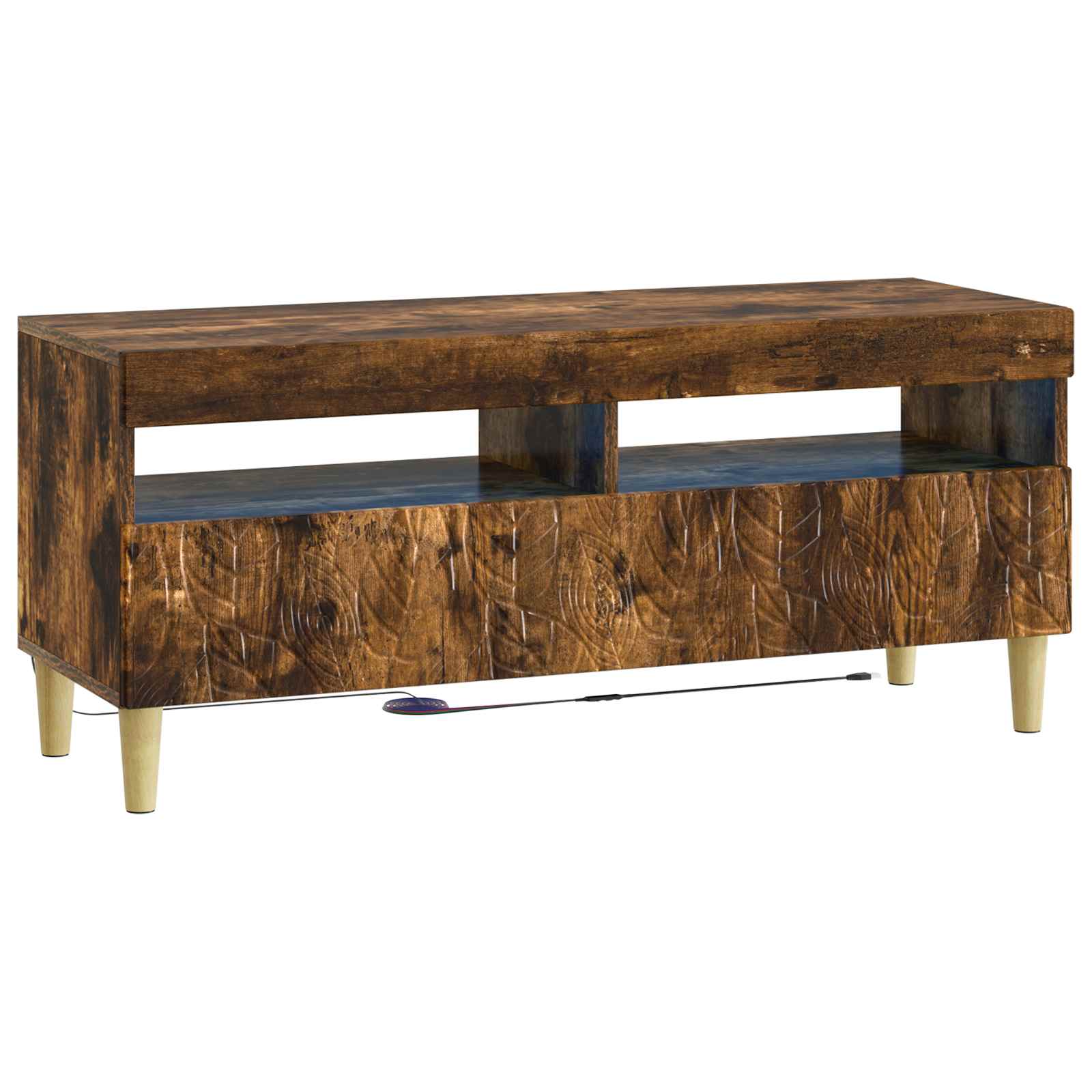 vidaXL LED tv-meubel Wit Bewerkt hout