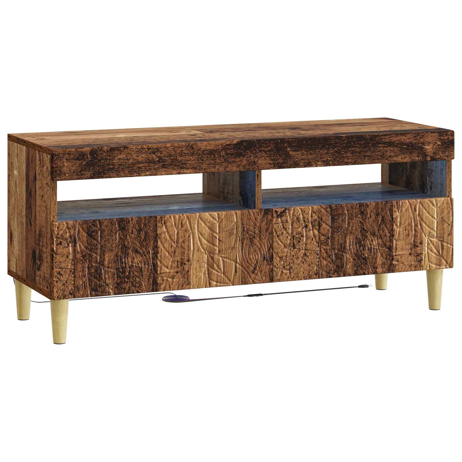 vidaXL LED tv-meubel Wit Bewerkt hout