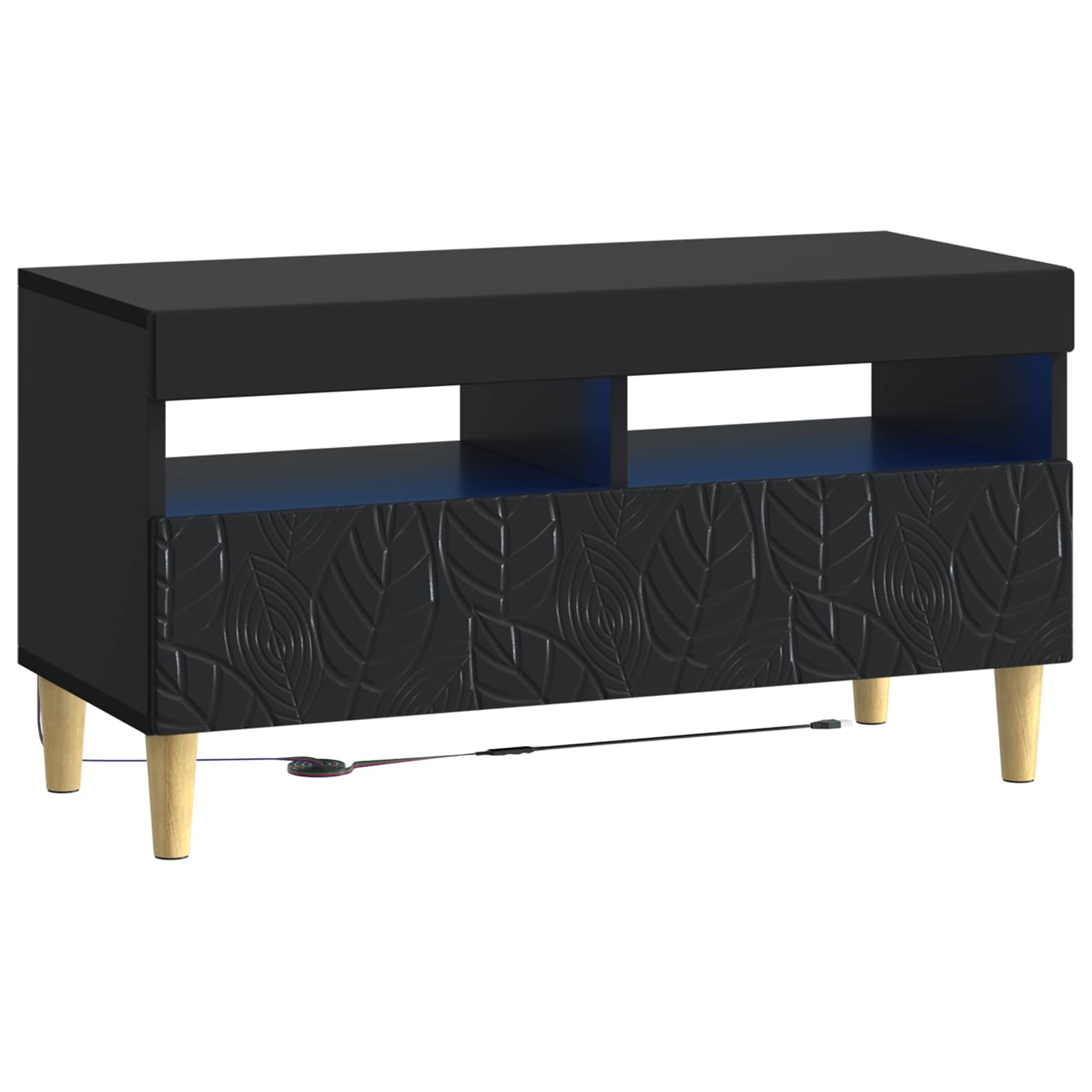vidaXL LED tv-meubel Wit Bewerkt hout