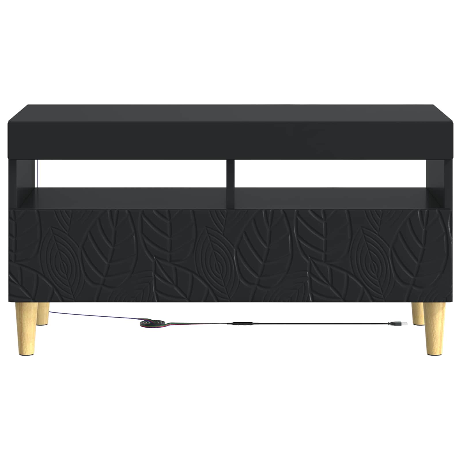 vidaXL LED tv-meubel Wit Bewerkt hout