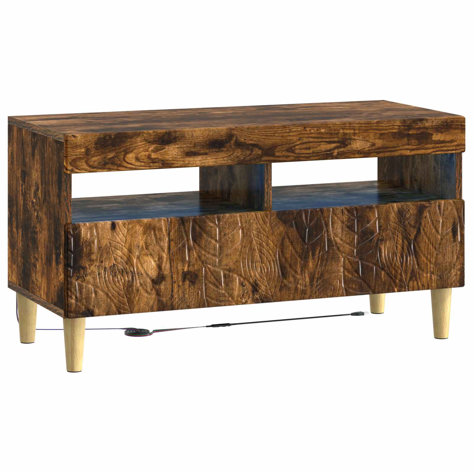 vidaXL LED tv-meubel Wit Bewerkt hout