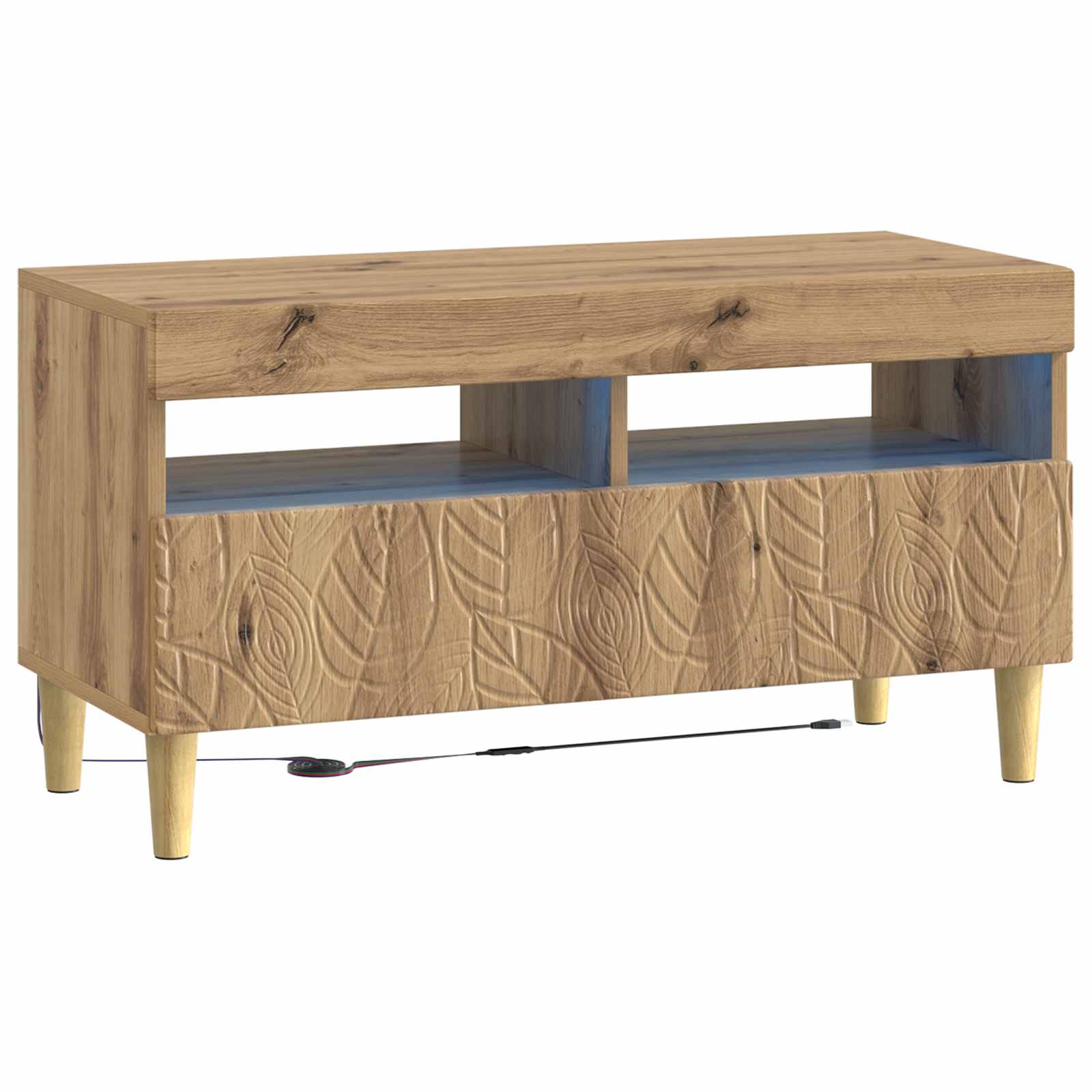 vidaXL LED tv-meubel Wit Bewerkt hout