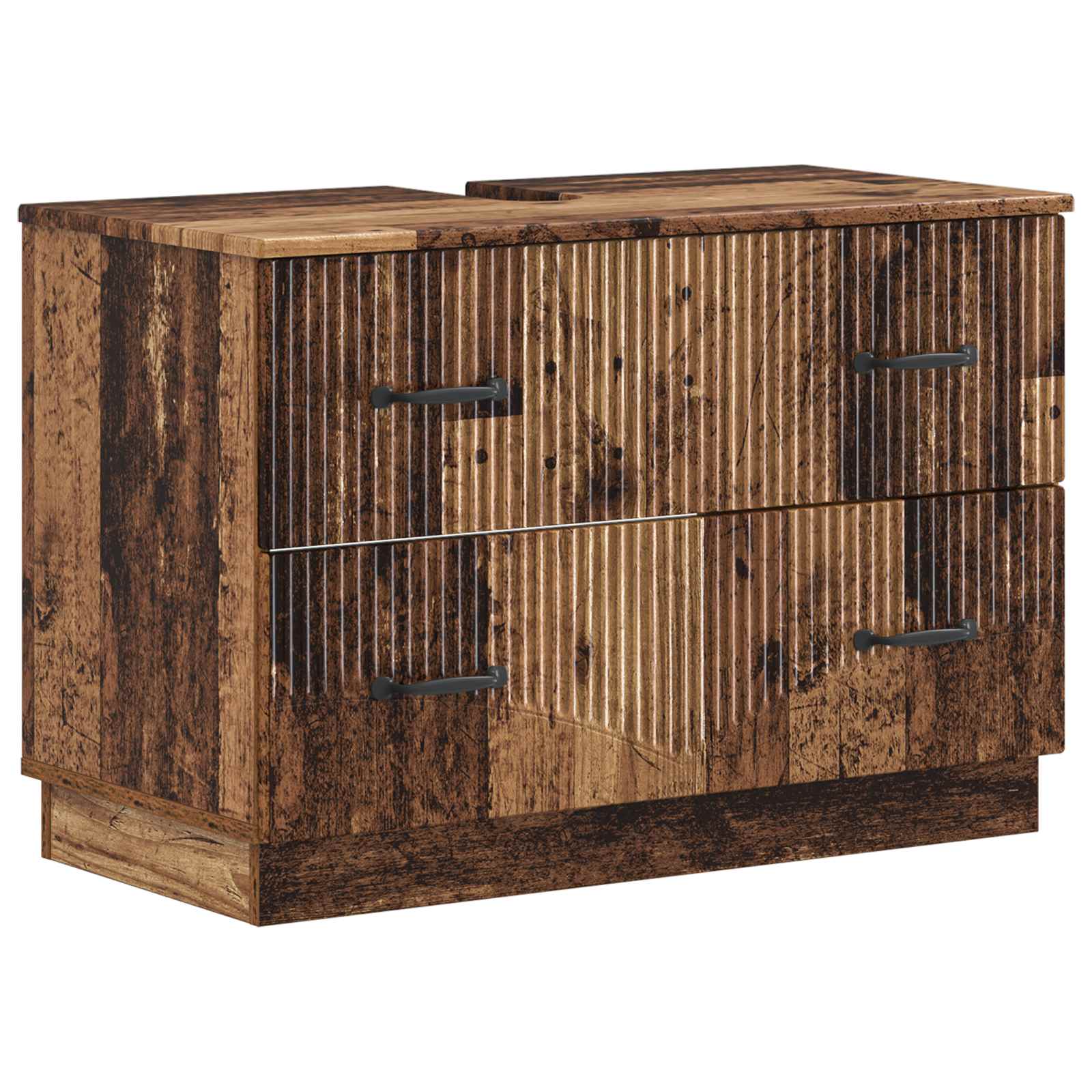 vidaXL Badkamer wastafelkast HOORN Wit 82 x 41 x 56 cm Bewerkt hout
