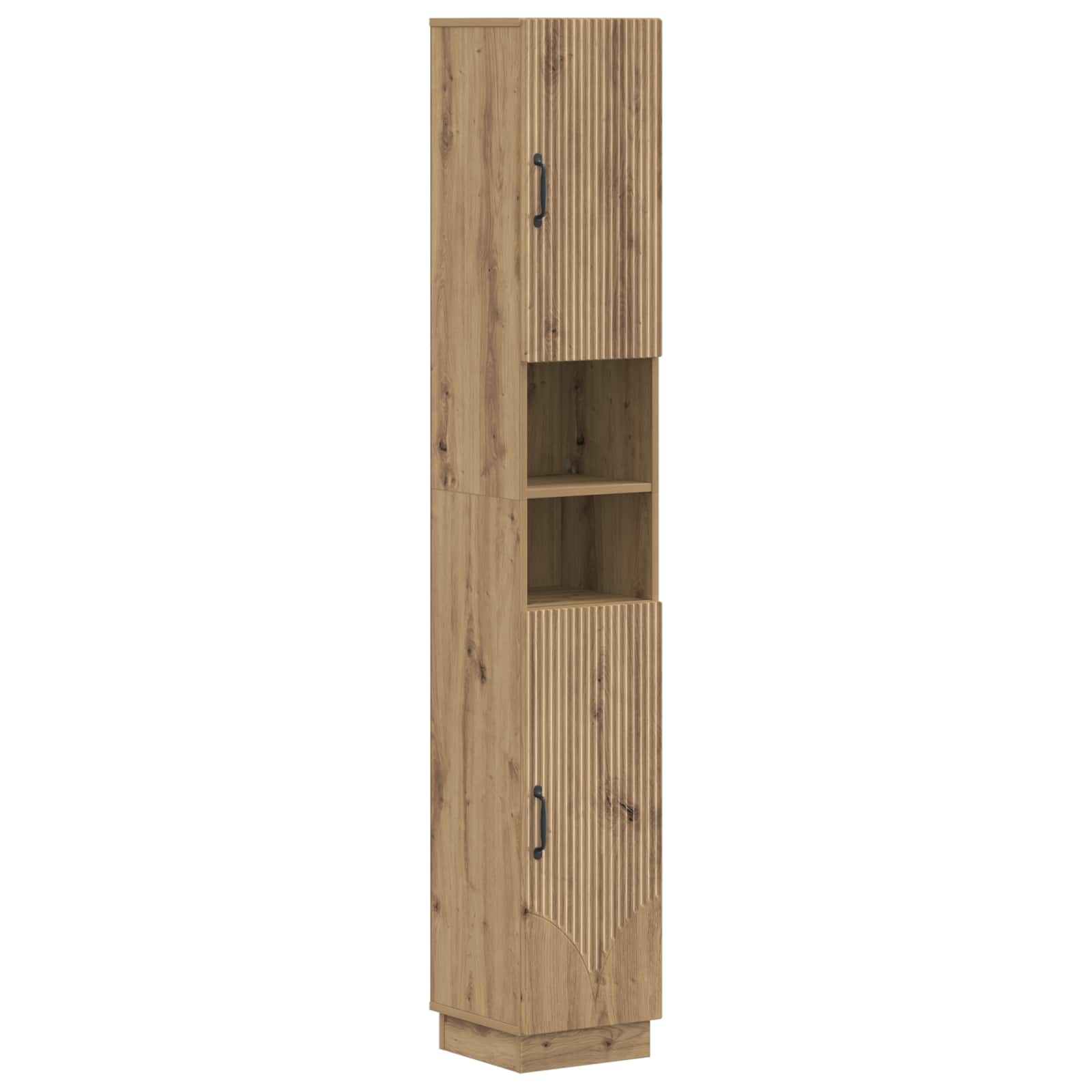 vidaXL Badkamerkast met Open Plank HOORN Wit 30 x 31 x 187 cm