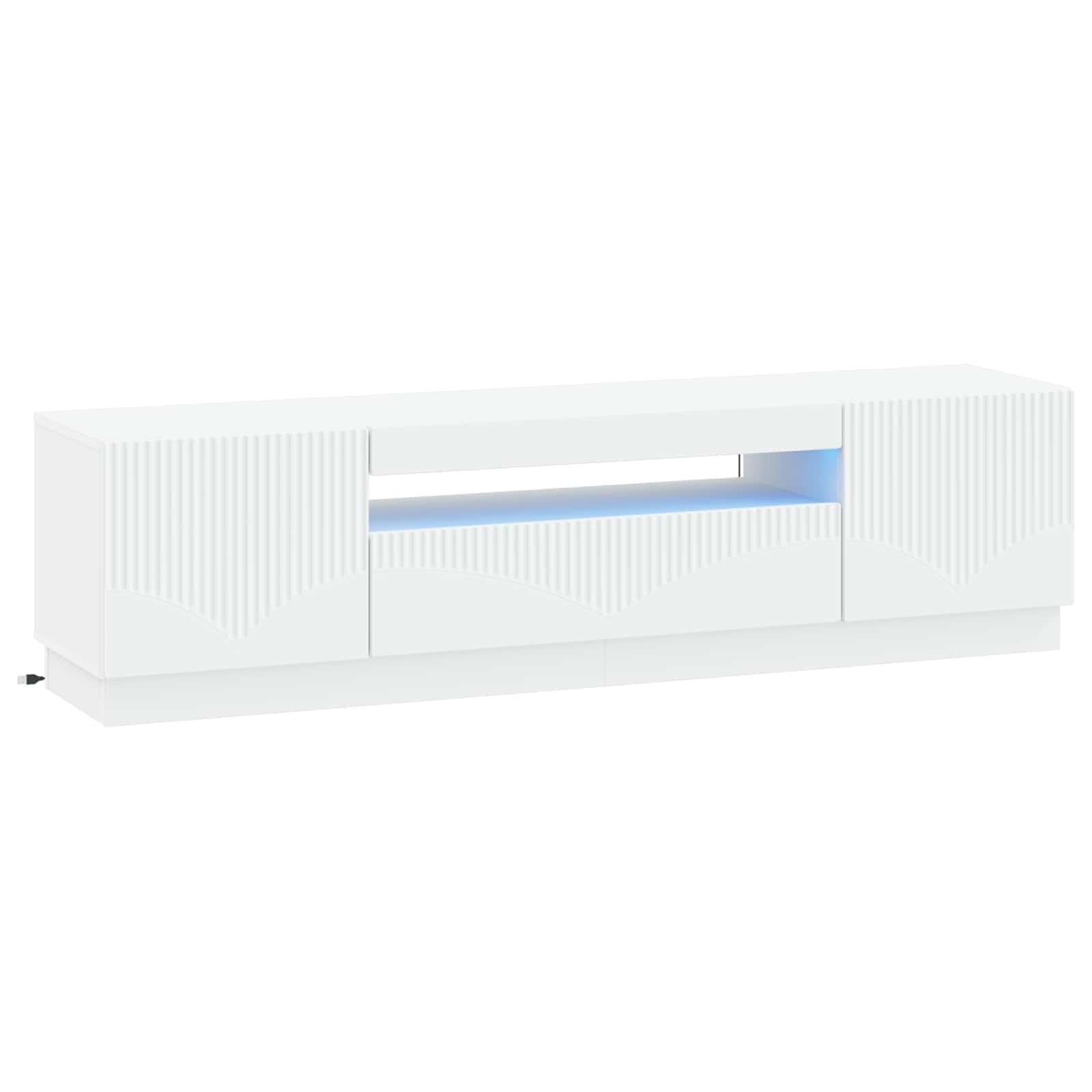 vidaXL LED tv-meubel Wit Bewerkt hout