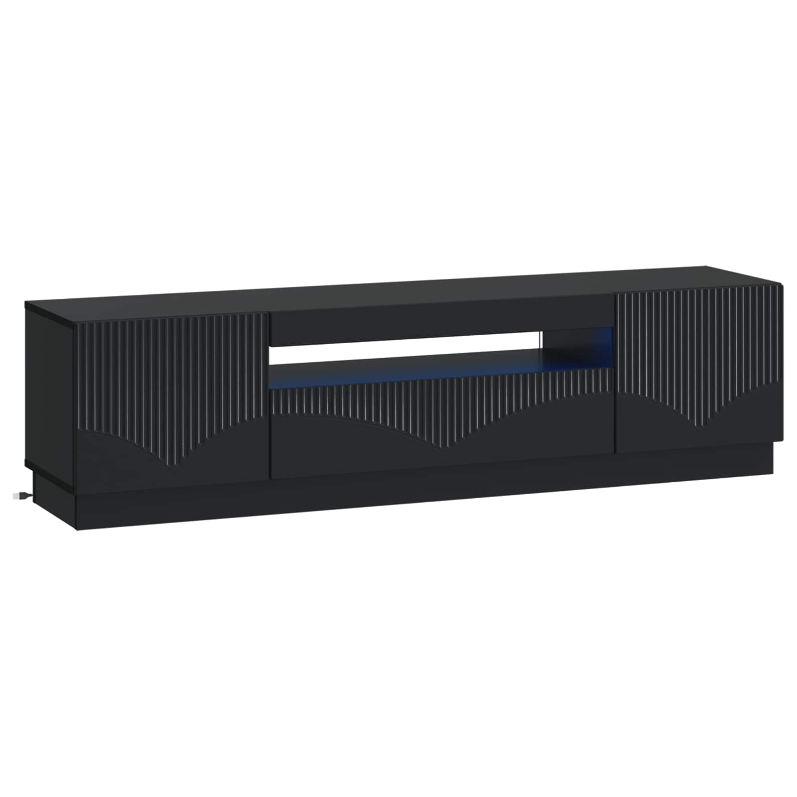 vidaXL LED tv-meubel Wit Bewerkt hout