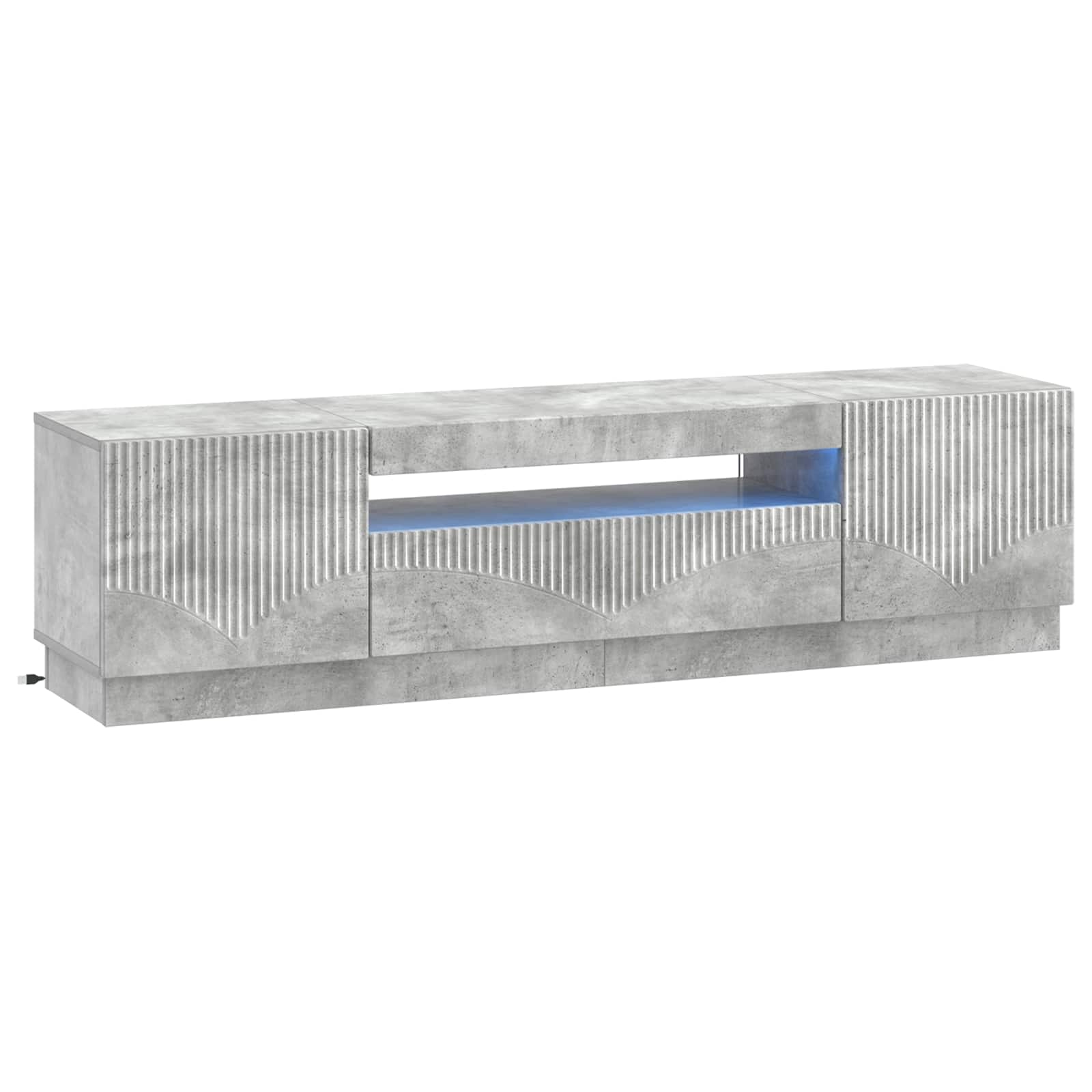 vidaXL LED tv-meubel Wit Bewerkt hout