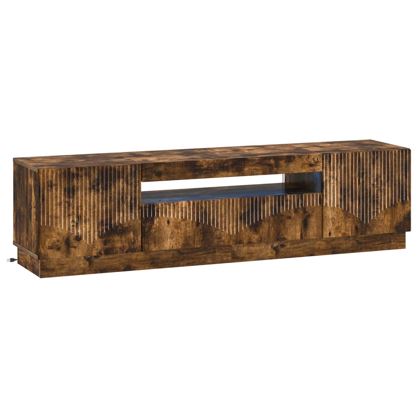 vidaXL LED tv-meubel Wit Bewerkt hout