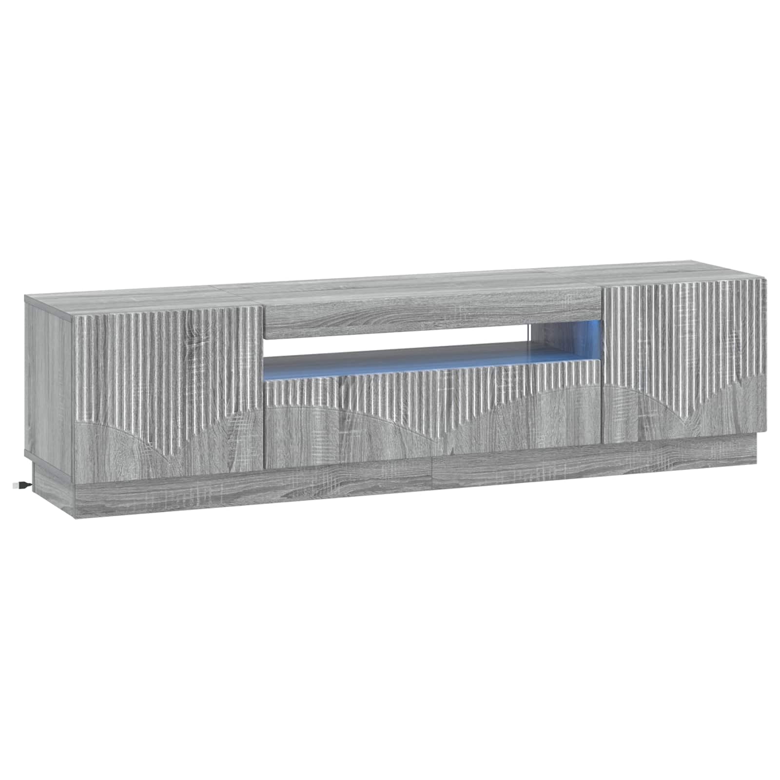 vidaXL LED tv-meubel Wit Bewerkt hout