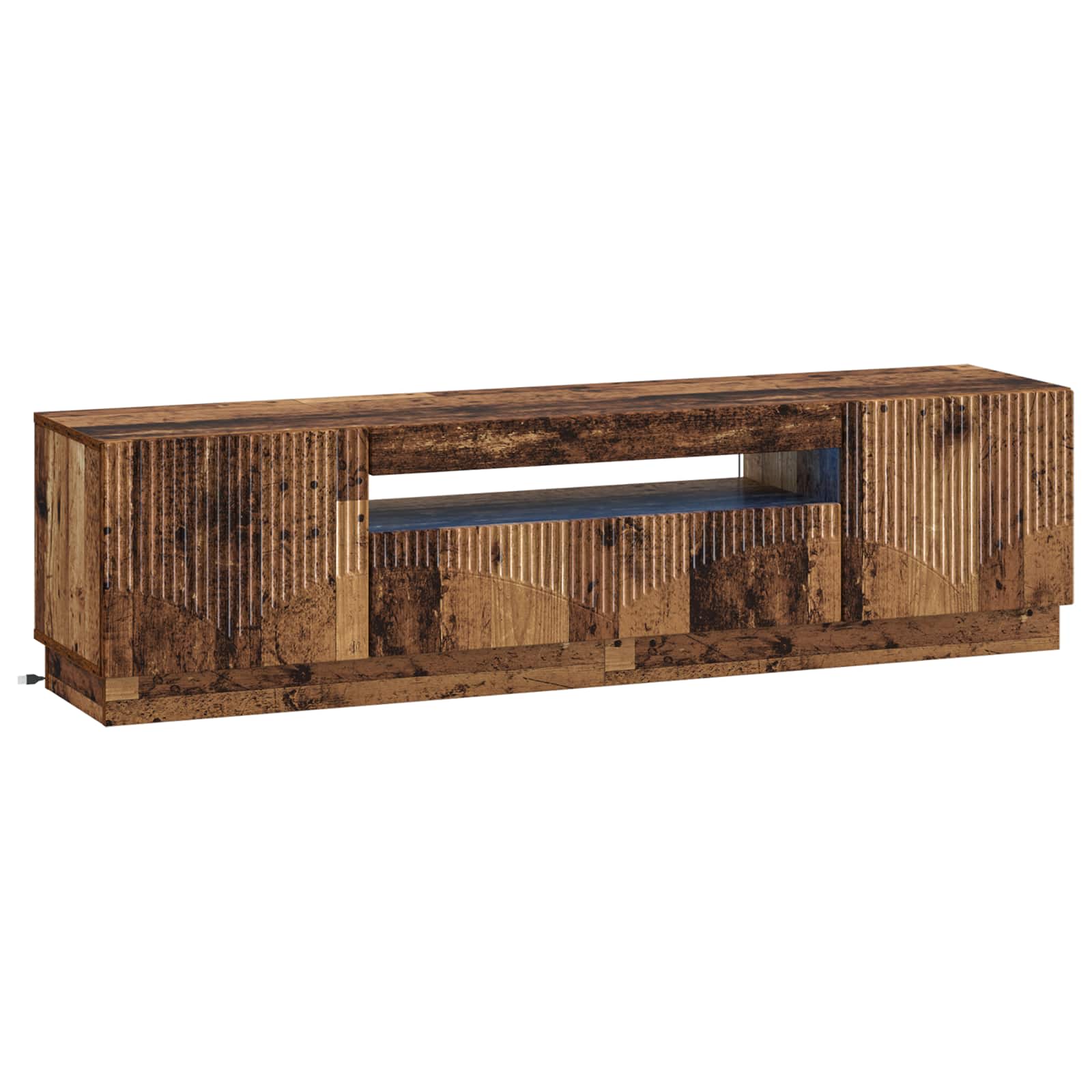 vidaXL LED tv-meubel Wit Bewerkt hout