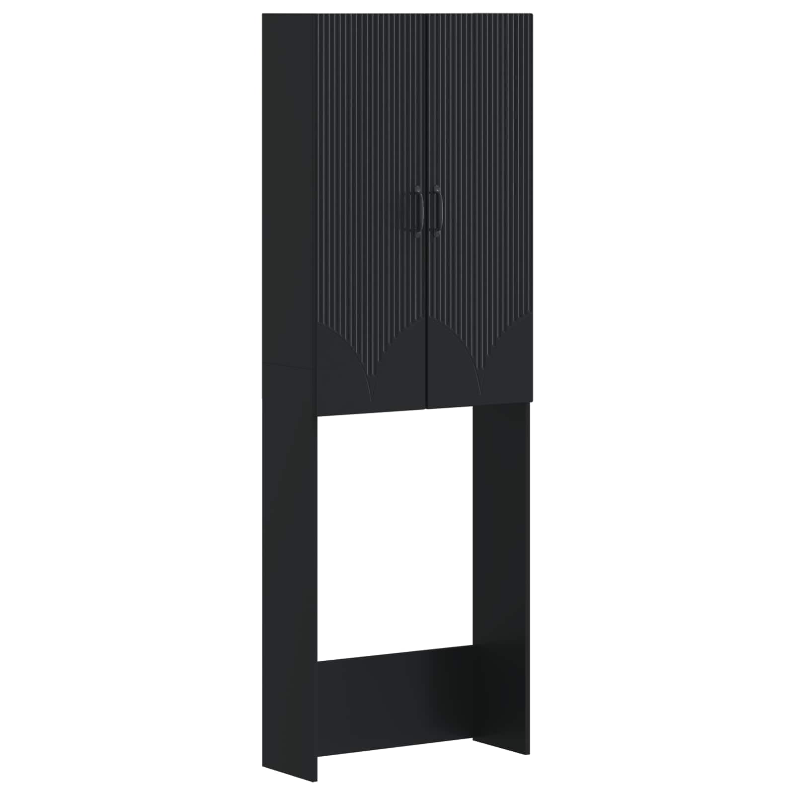 vidaXL Toiletkast HOORN Wit 66 x 25,5 x 190 cm Bewerkt hout