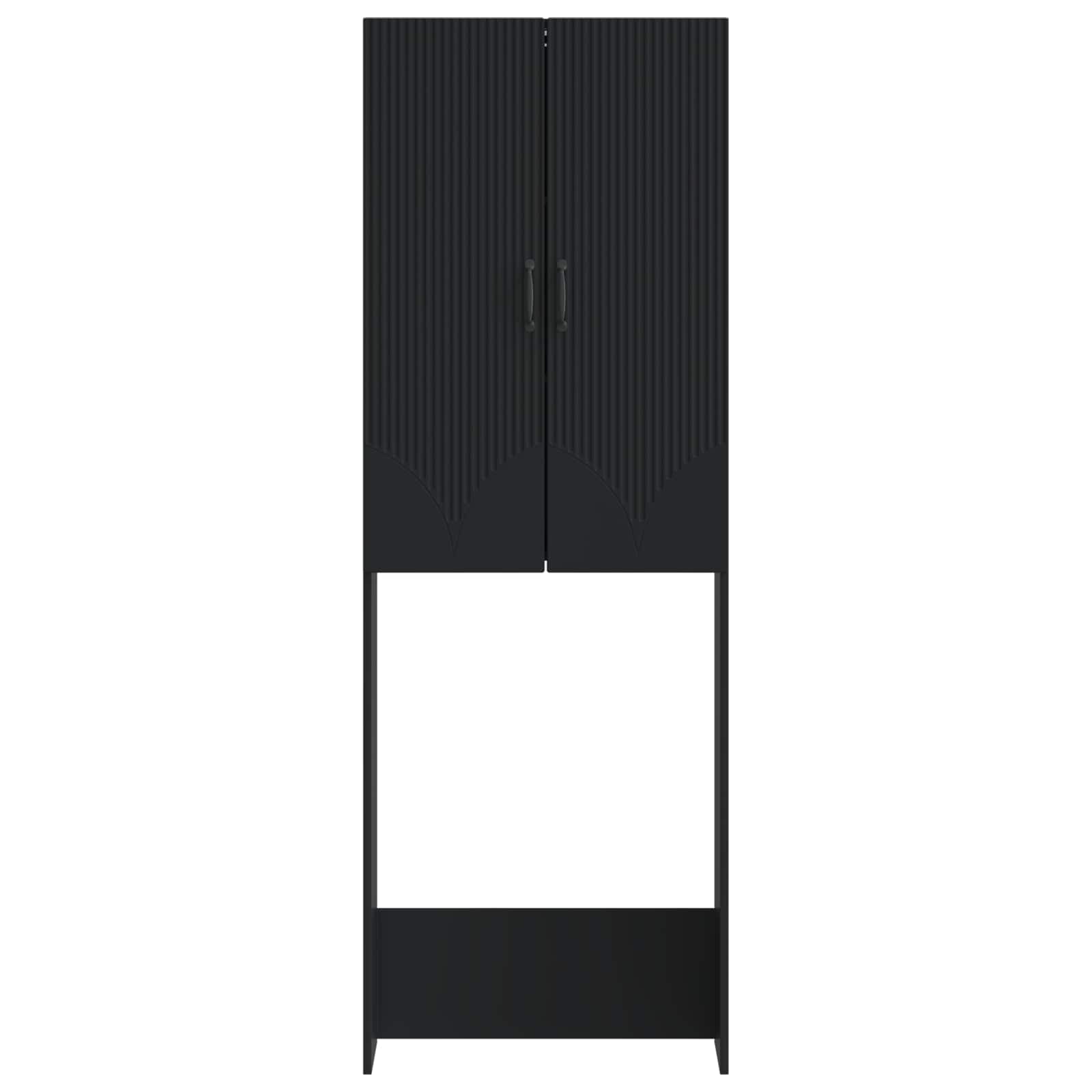 vidaXL Toiletkast HOORN Wit 66 x 25,5 x 190 cm Bewerkt hout