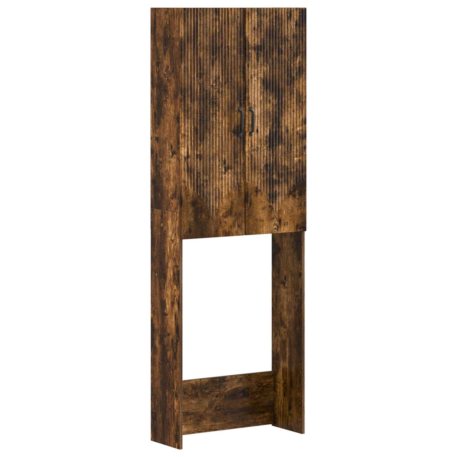 vidaXL Toiletkast HOORN Wit 66 x 25,5 x 190 cm Bewerkt hout